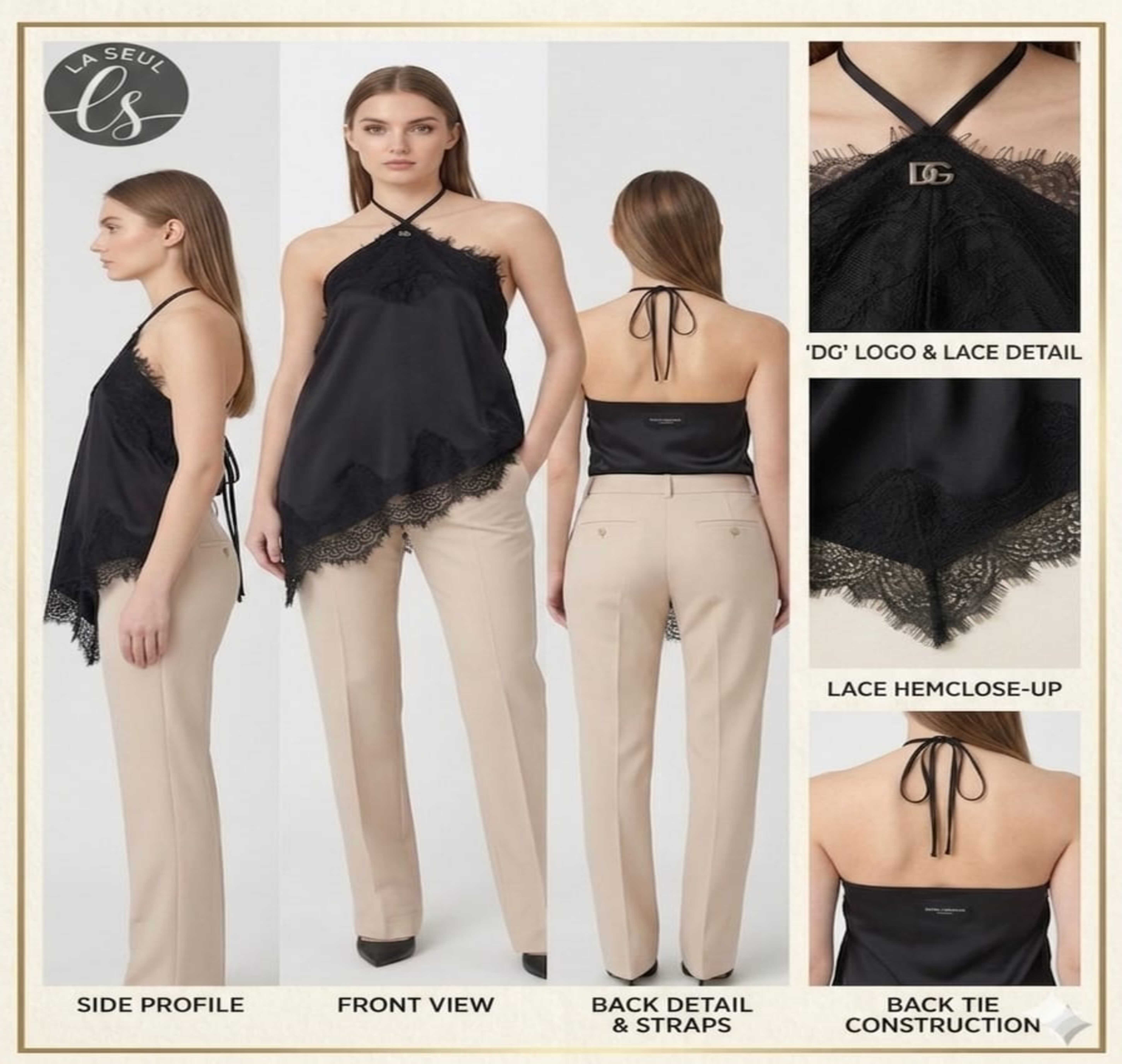 BLOUSE D&G BLACK RUFFLED