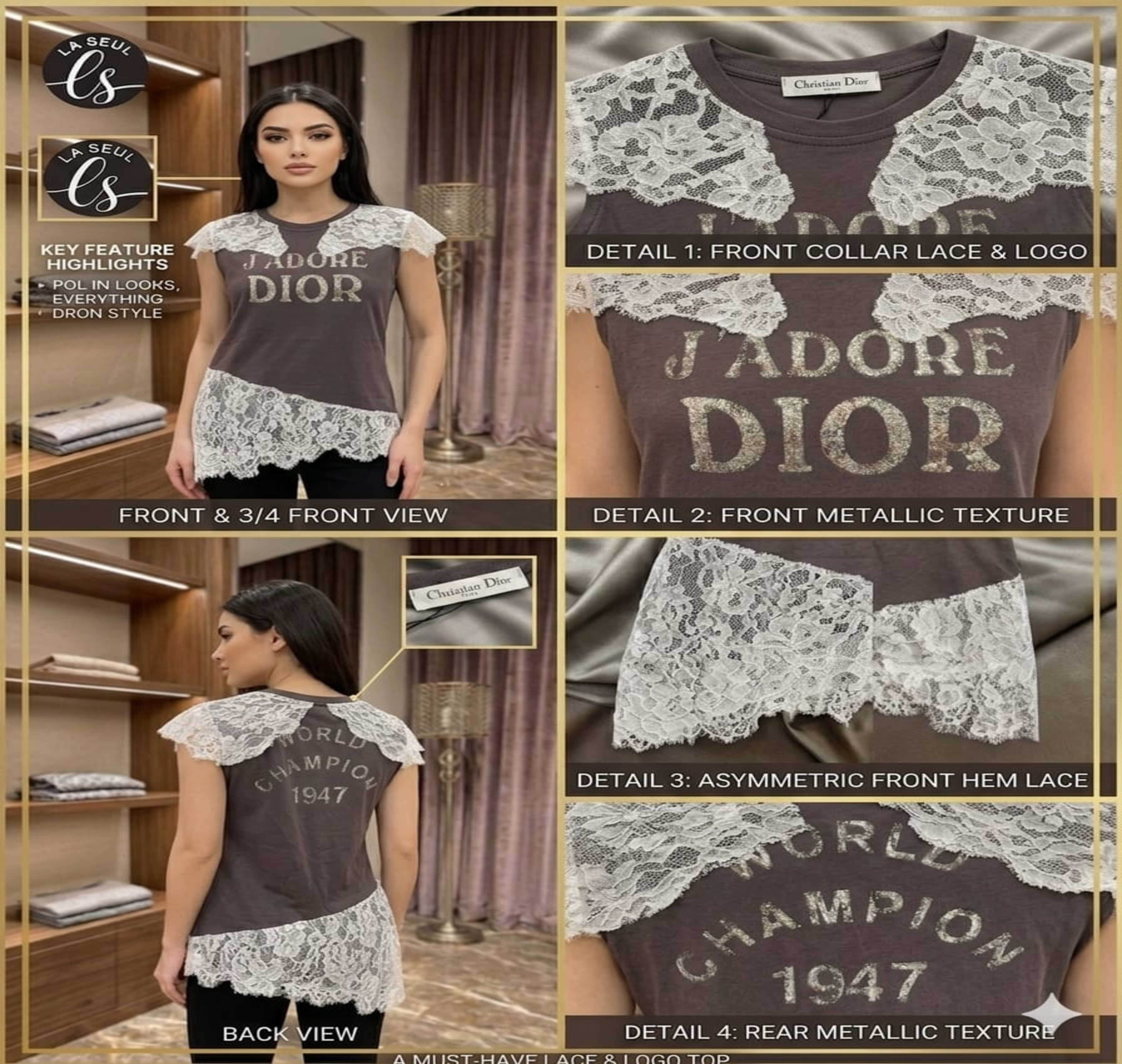 Dior T-Shirt Gray&White
