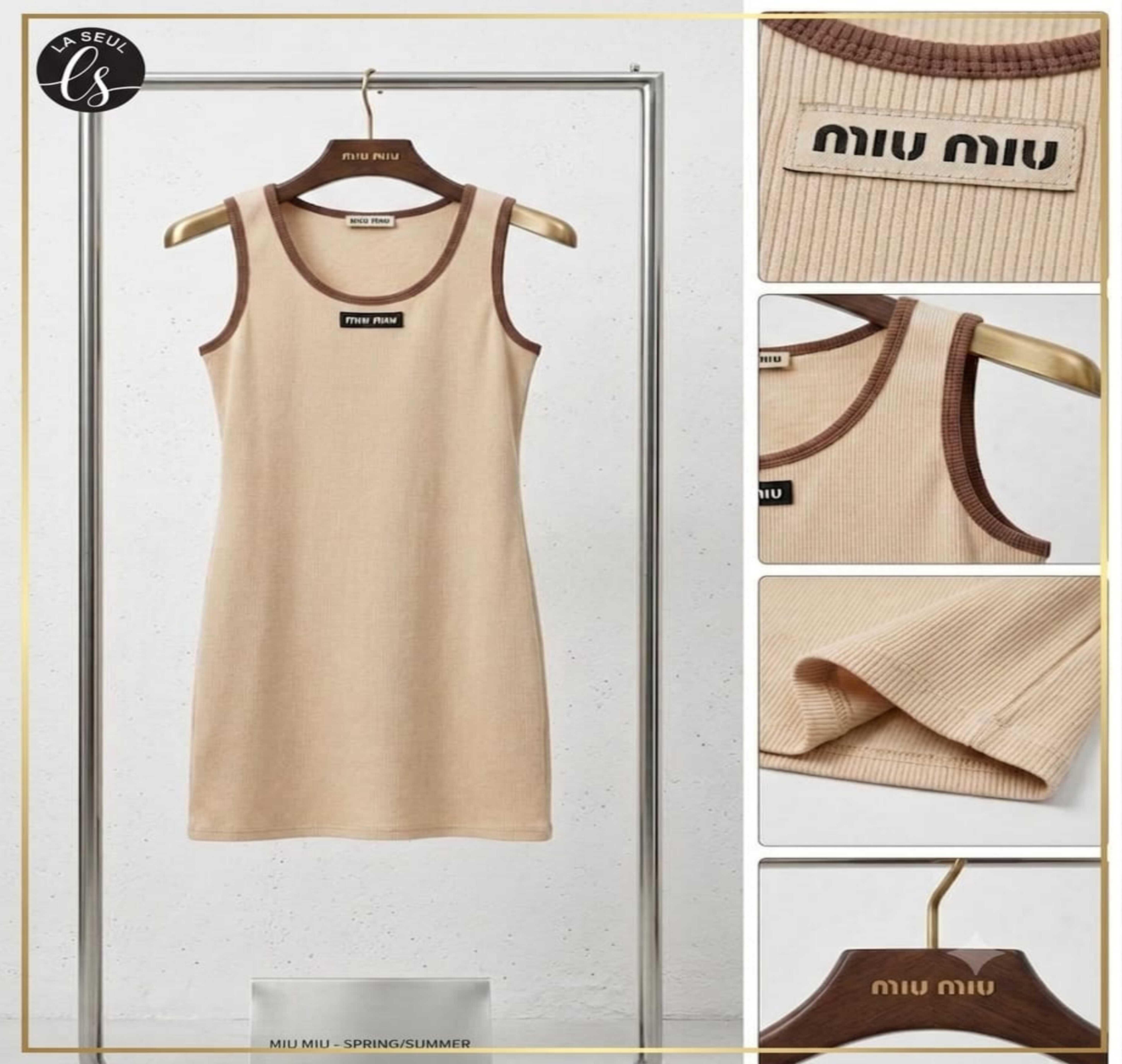 dress miu miu biege