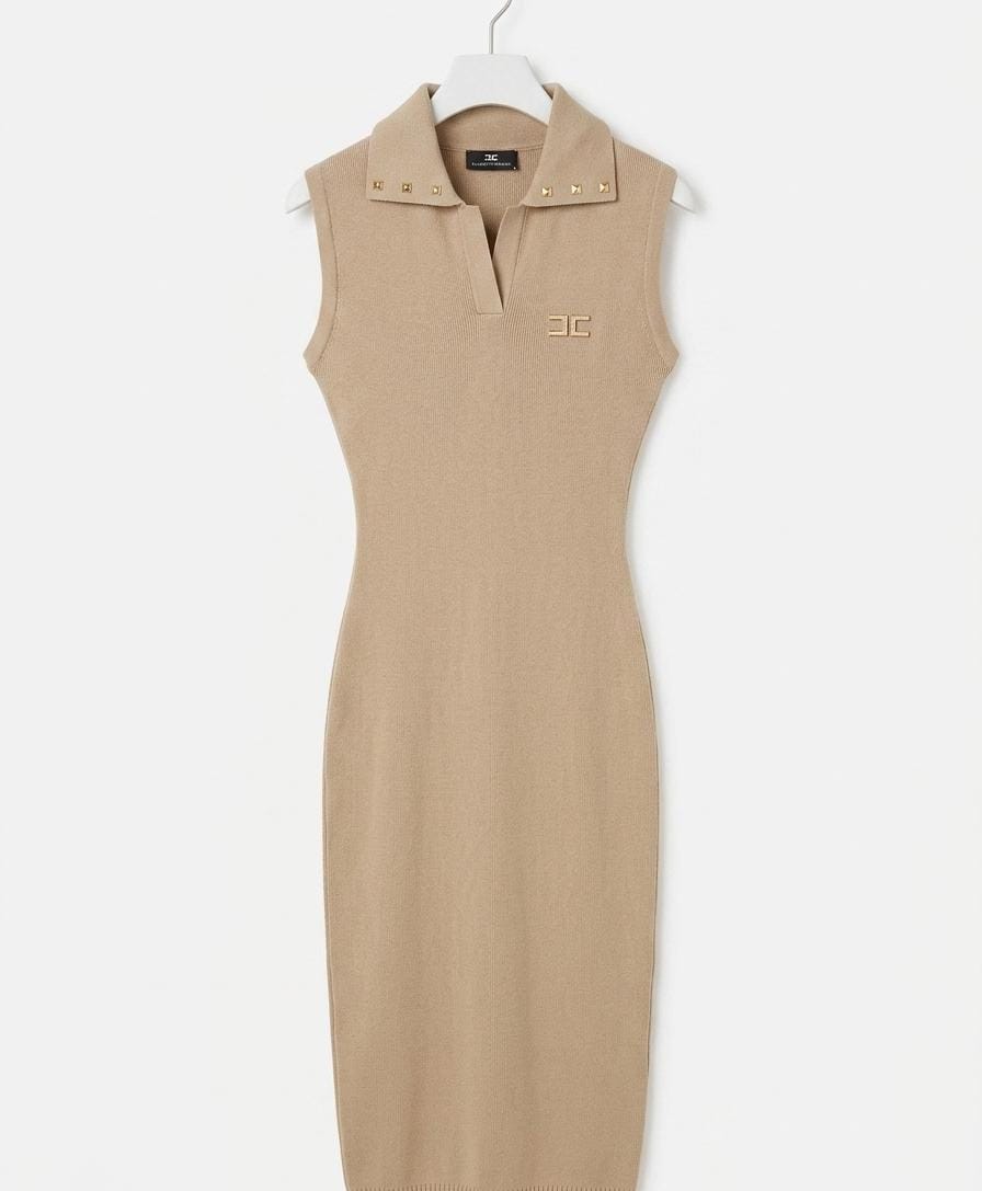 Elisabetta Dress Beige sleeveless