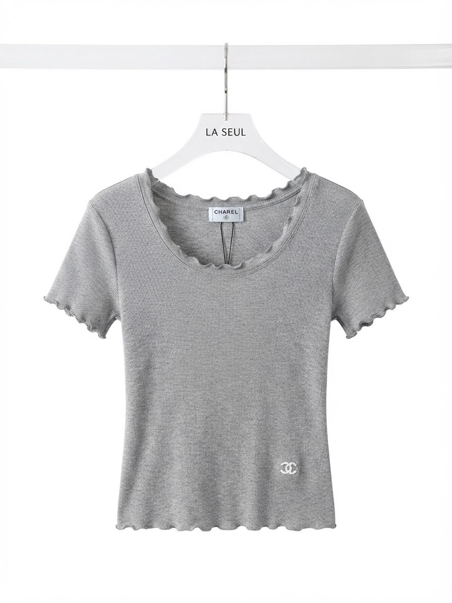 T-shirt chanel grey round neck