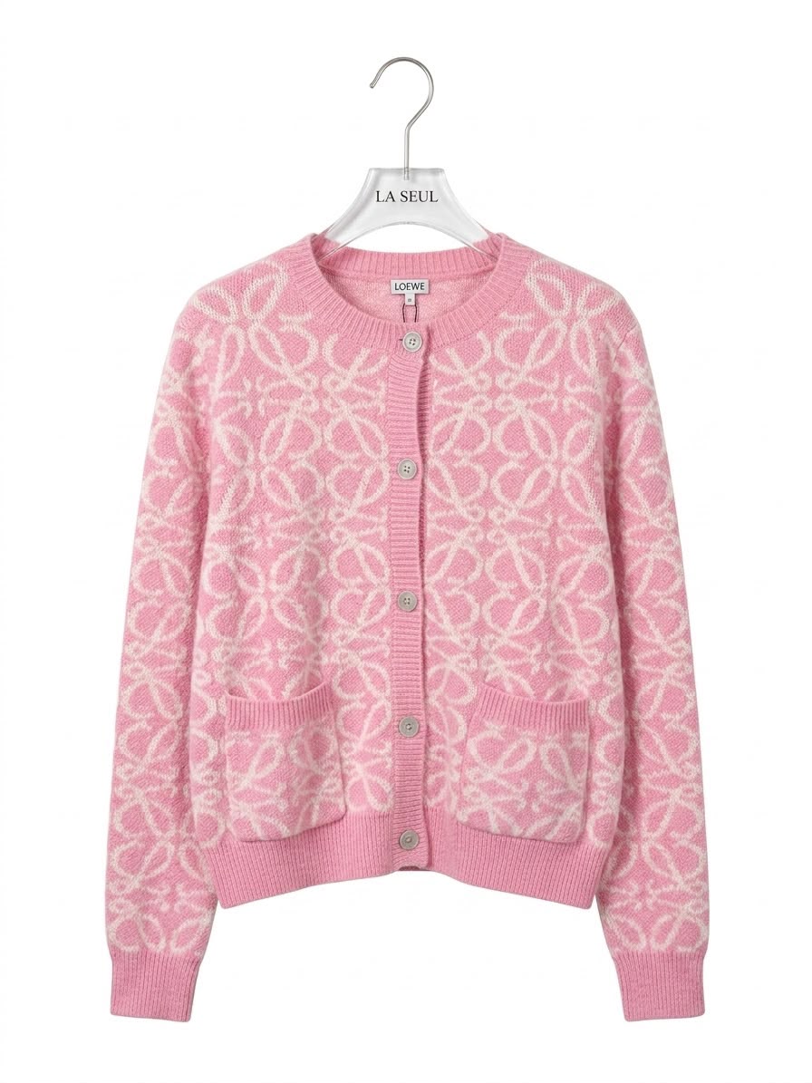 LOEWE Signature Pink Cardigan