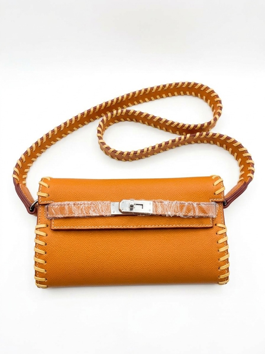 leather clutch Hermes brown