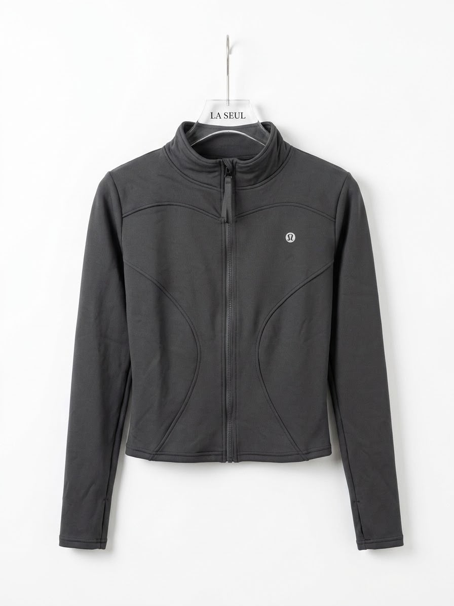 Lululemon fitted zip-up athletic jacket Charcoal grey