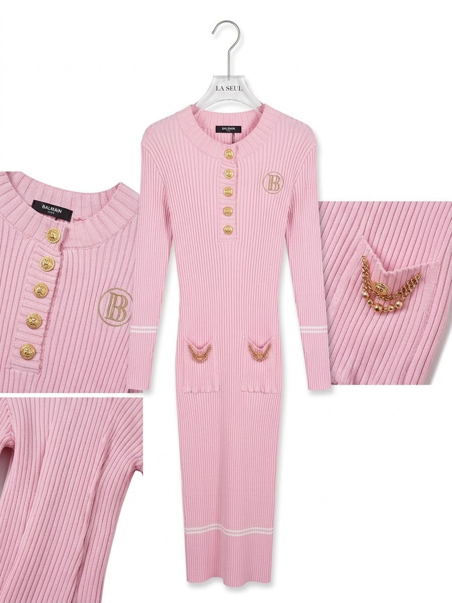 Long dress pink Balmain