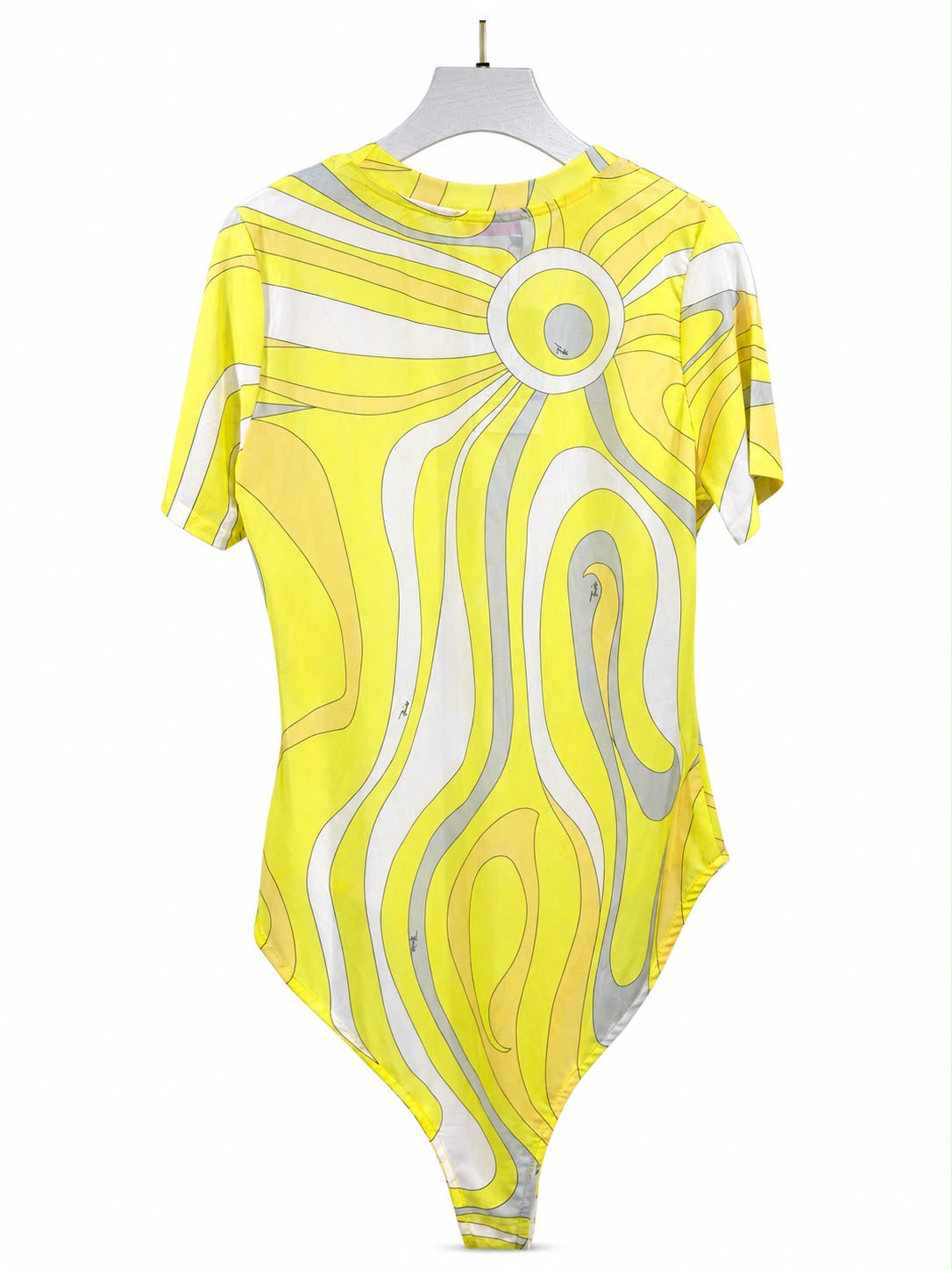 Body suit yellow printted