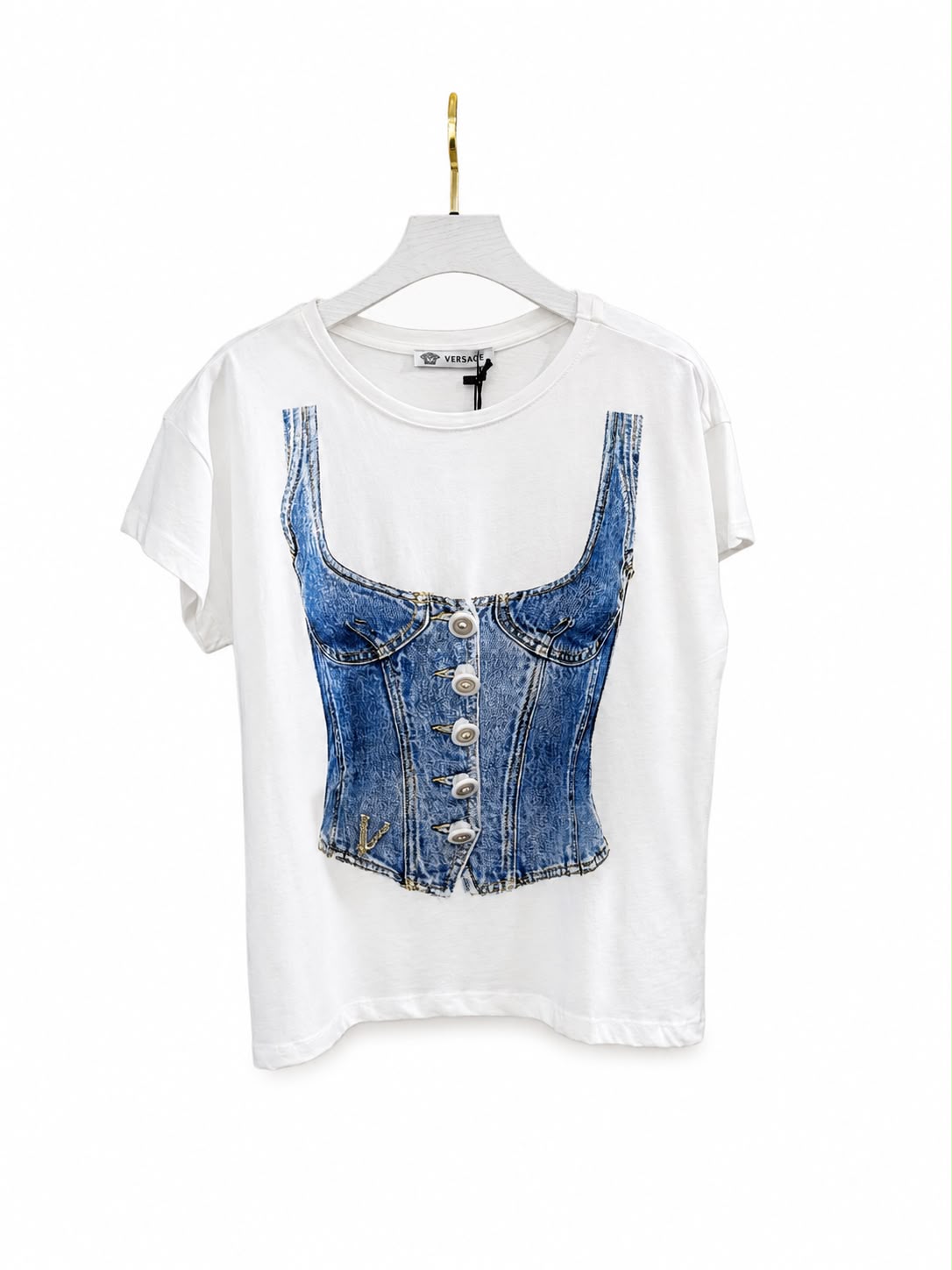 T-shirt white & jeans versace