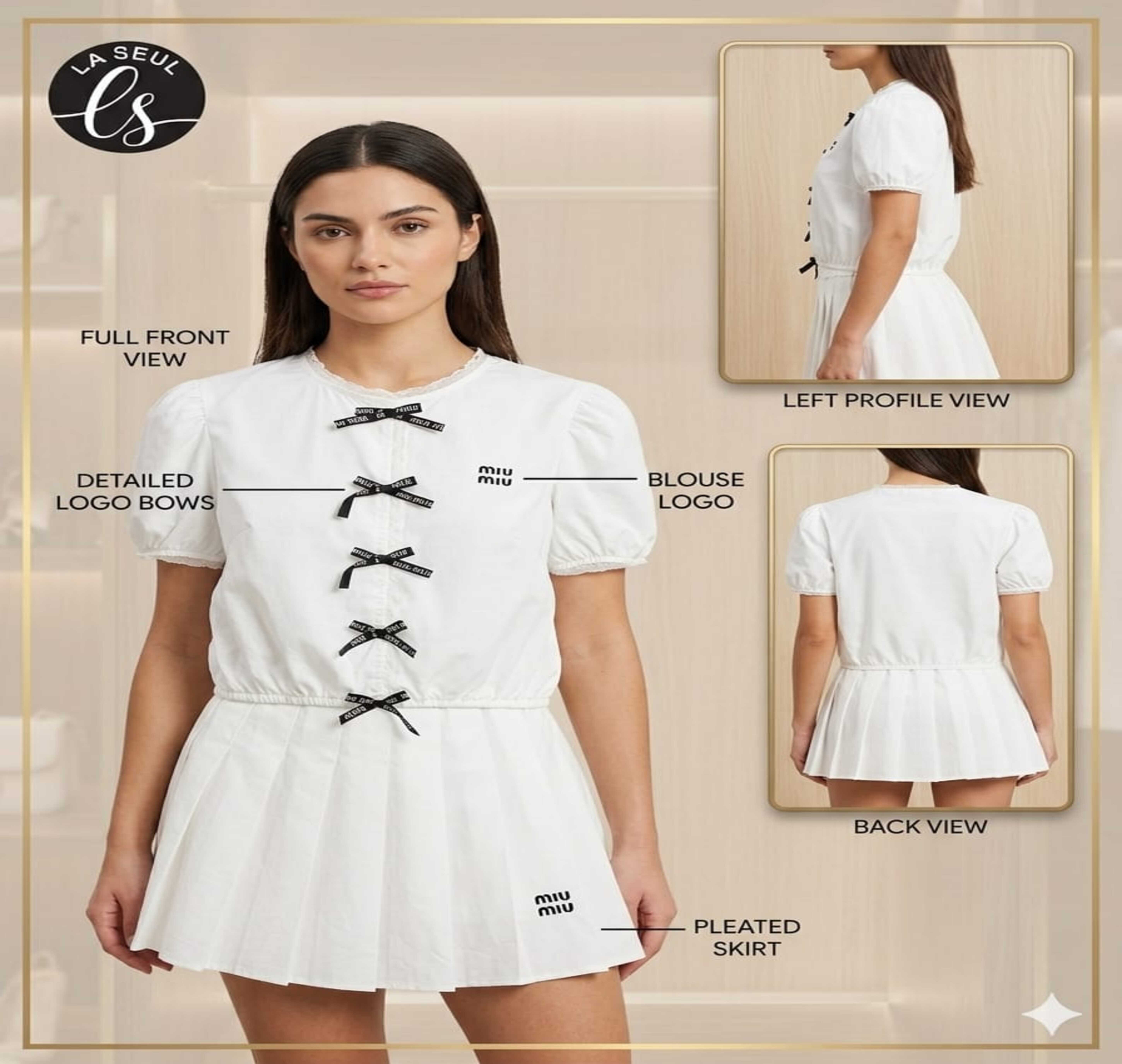 Miu Miu Set Skirt White