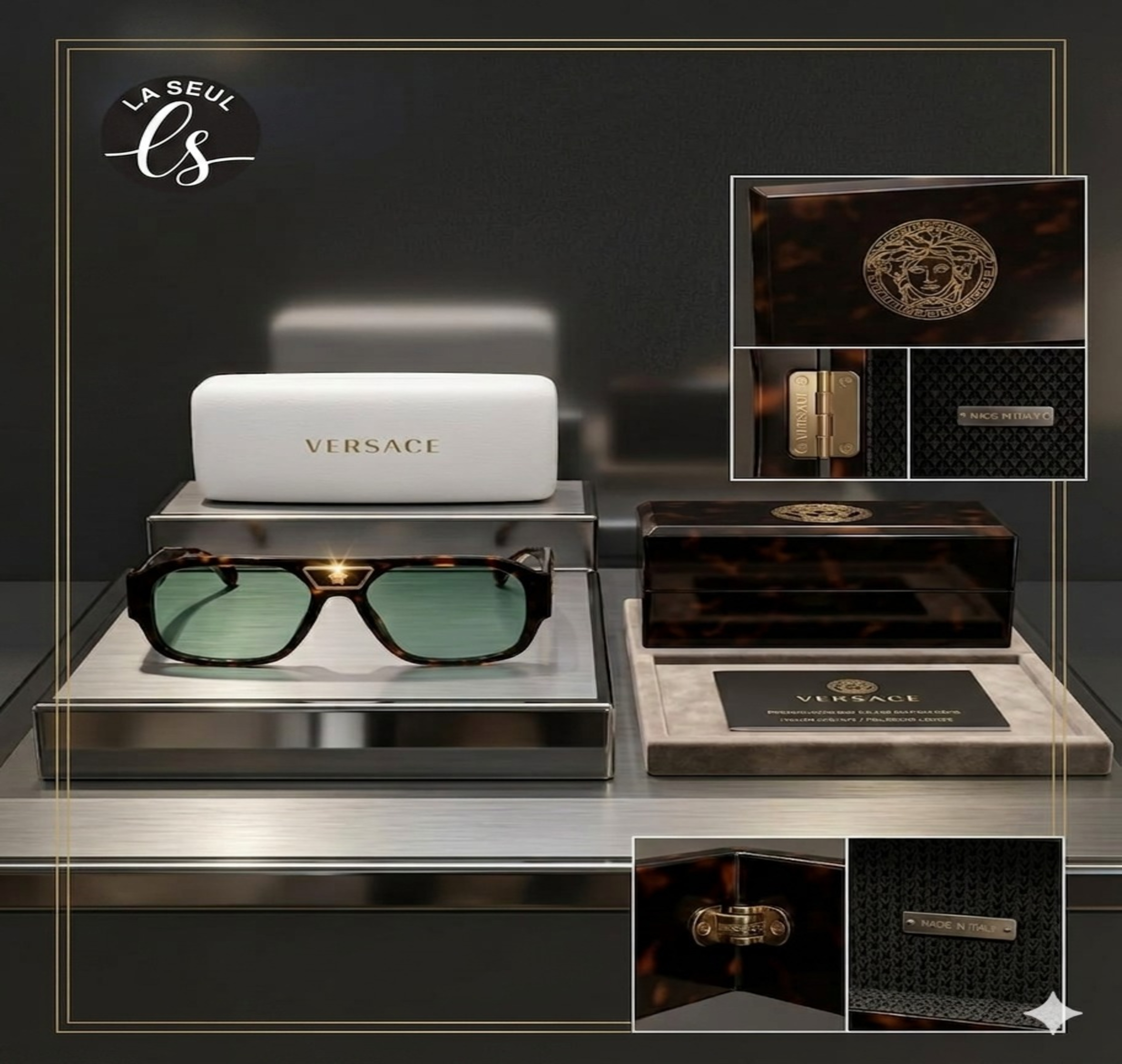 VERSACE GLASSES BLACK&GOLD
