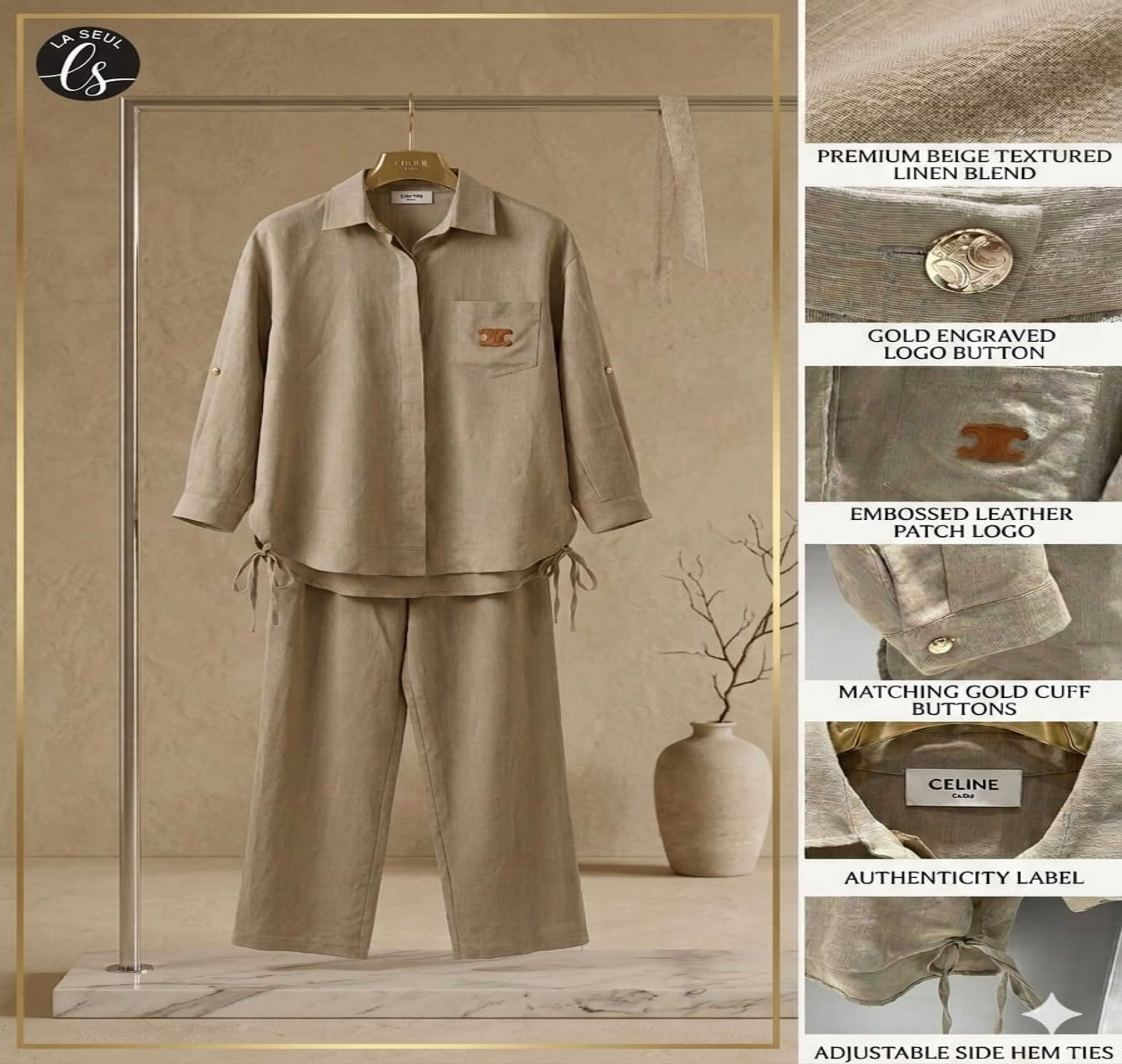 suit linen celine brown
