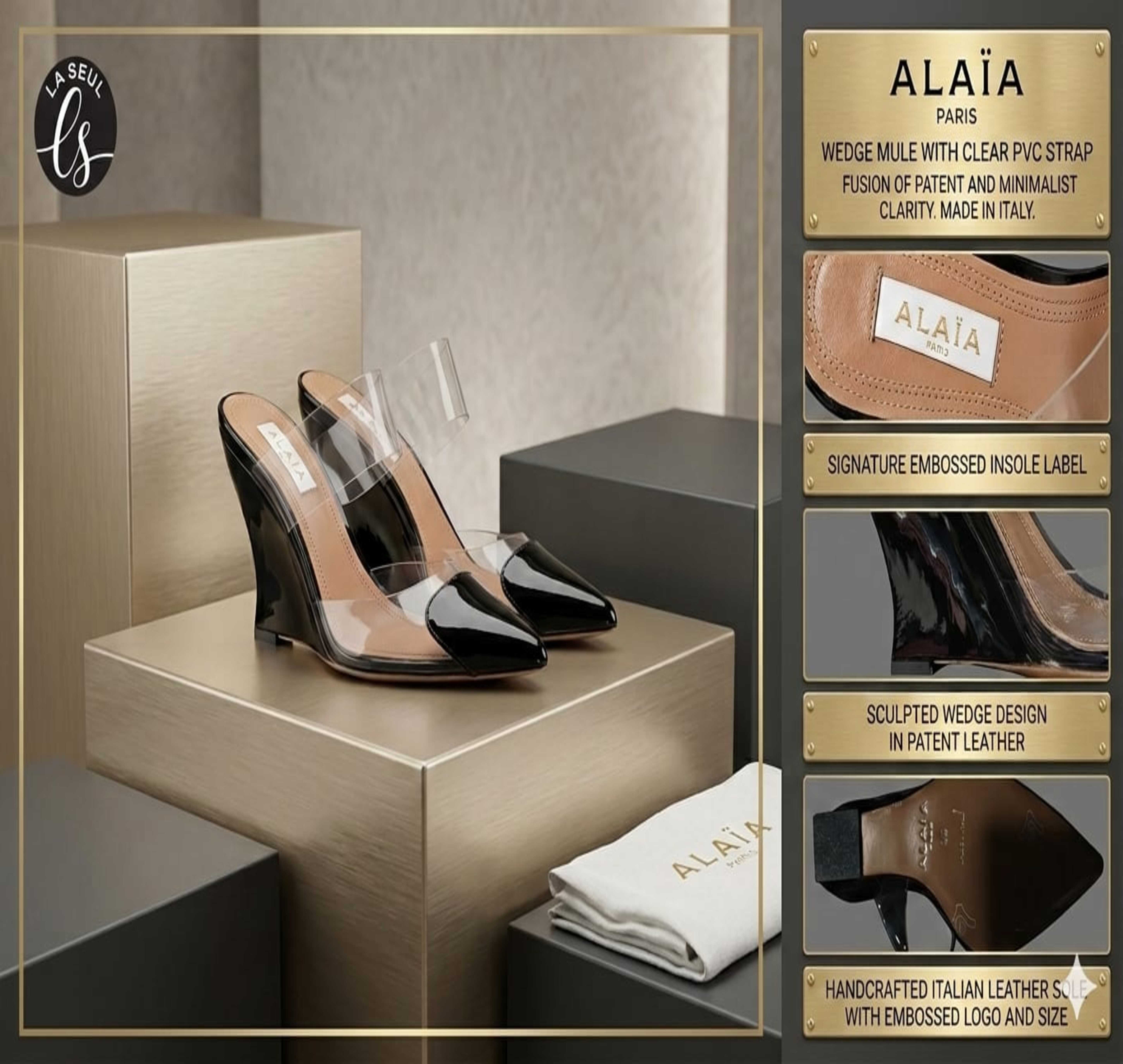 heels alaia black&biege