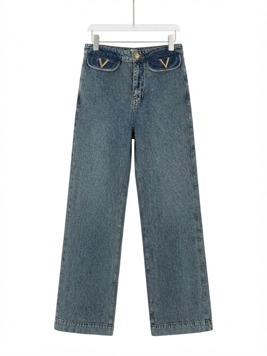 Jeans gold v pocket