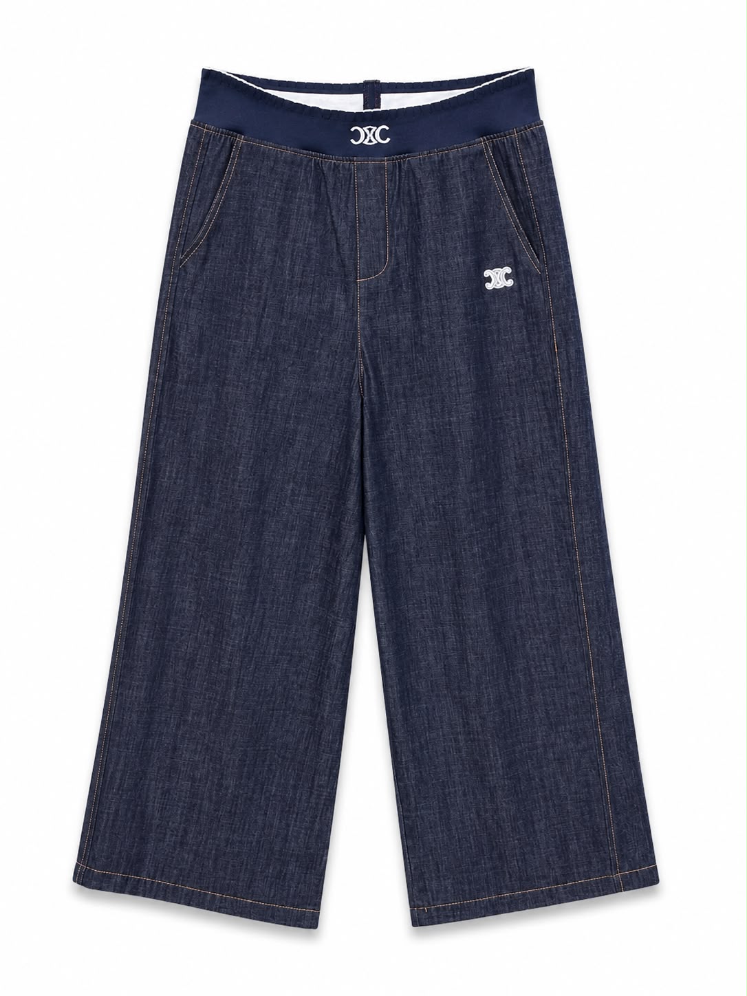 pant dark blue waist band celine