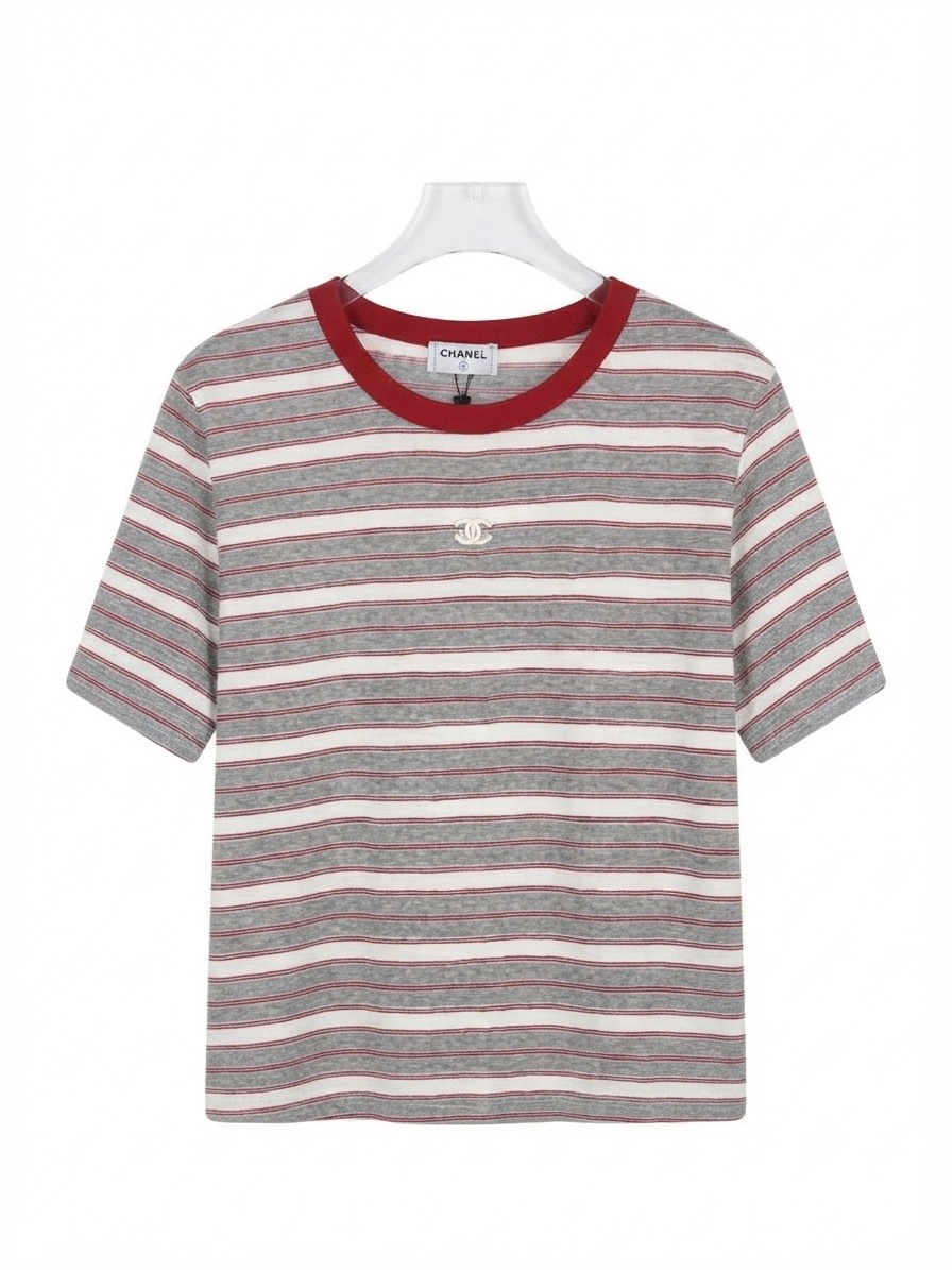 T-shirt striped ringer
