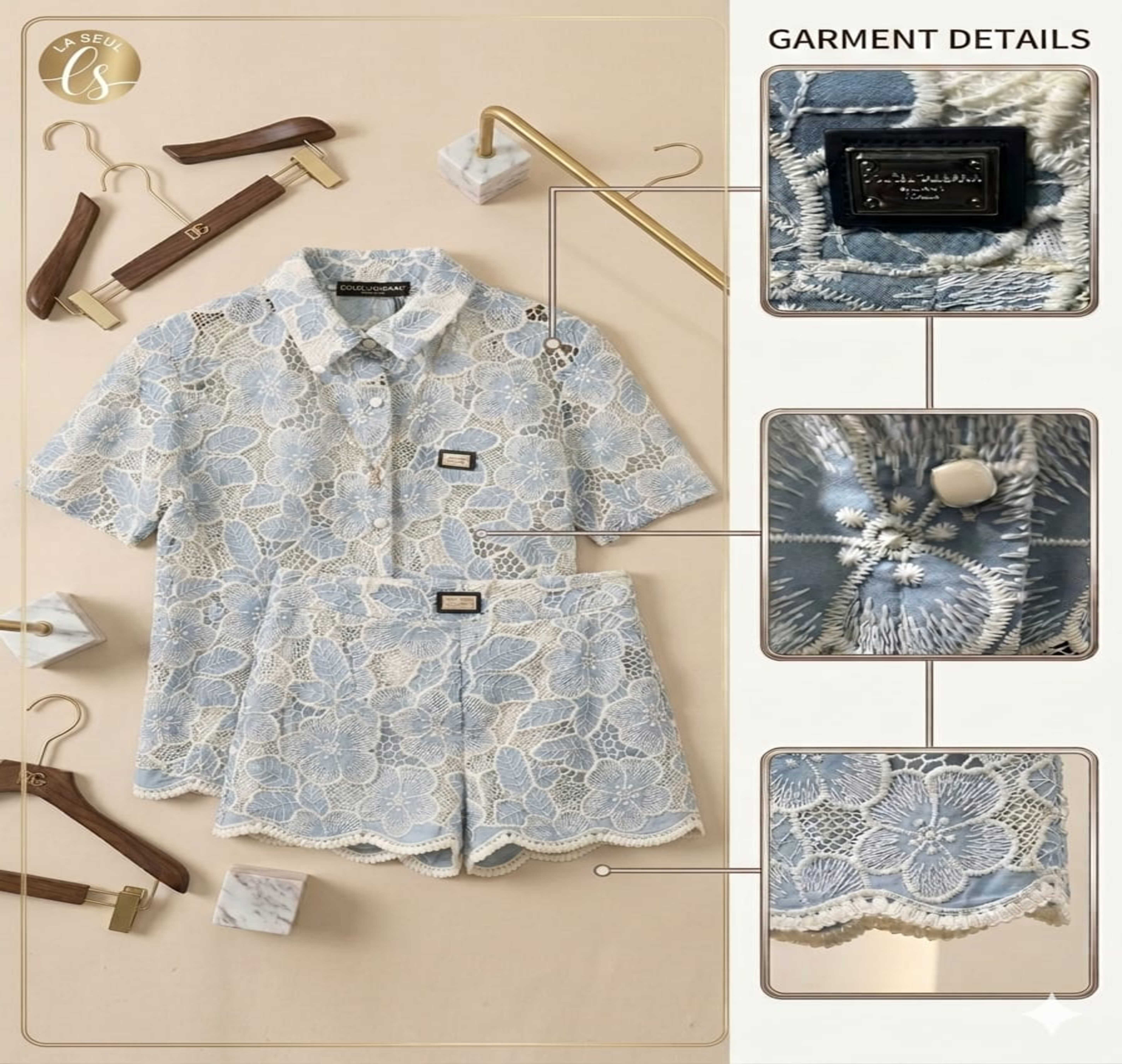 SUIT SHORT D&G BABY BLUE
