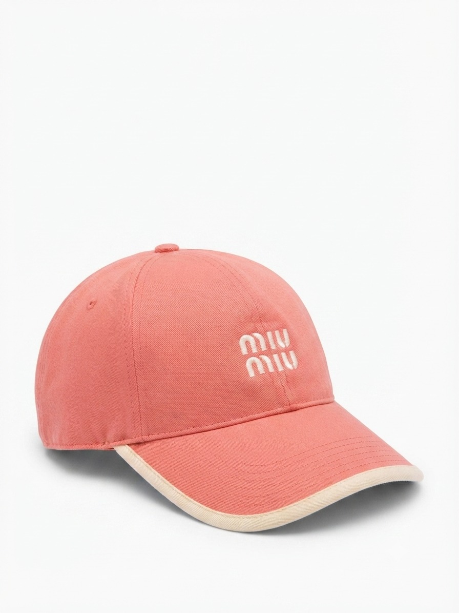 Miu Miu Cap Pink Line Beige