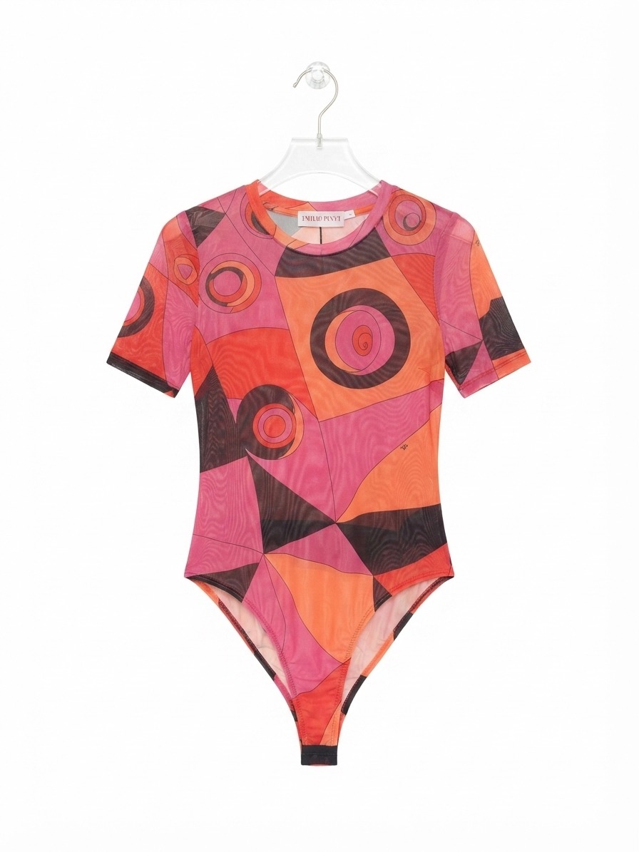 Body suit multicolor printed
