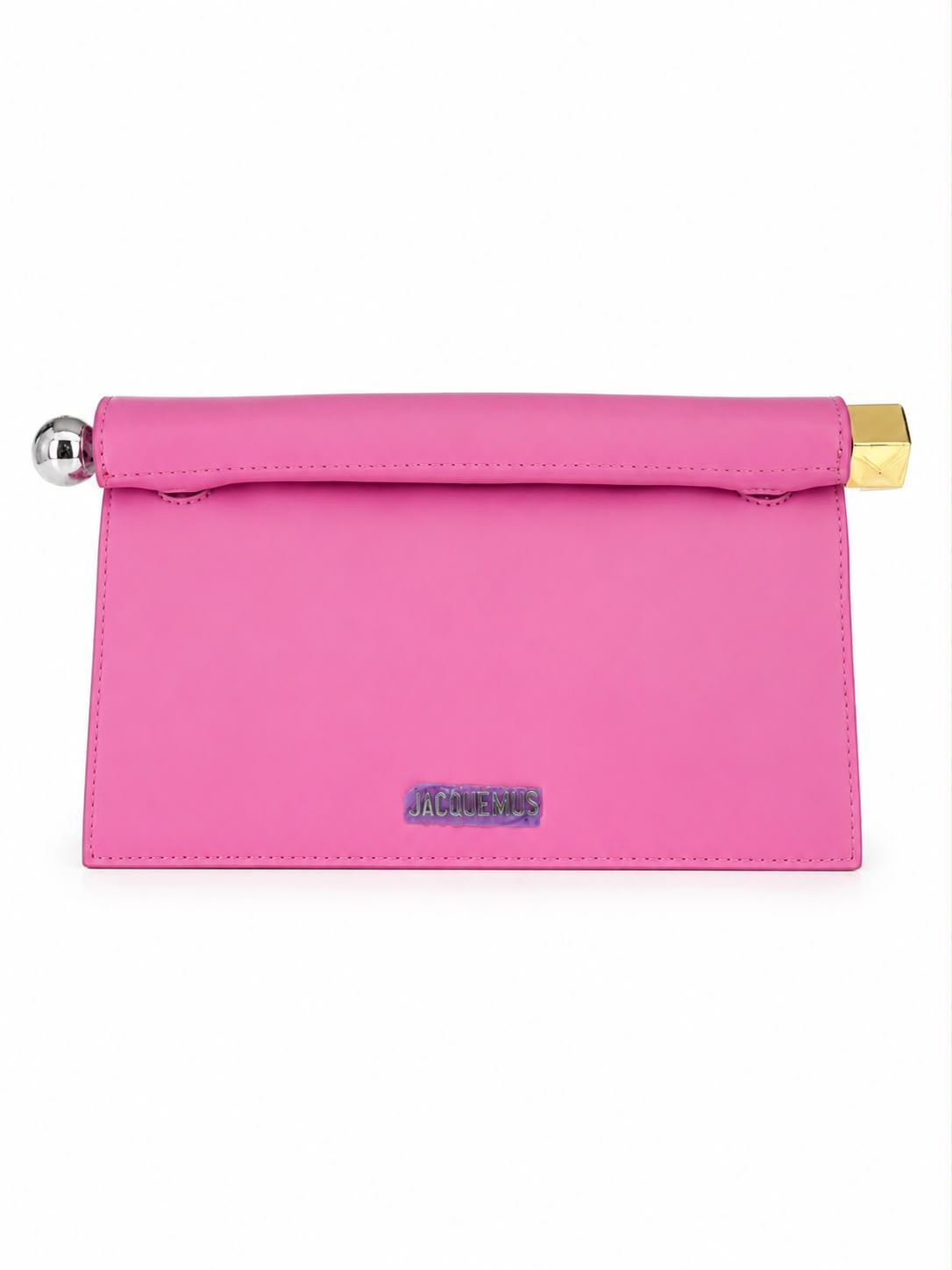 Bag pink leather roll - Image 1