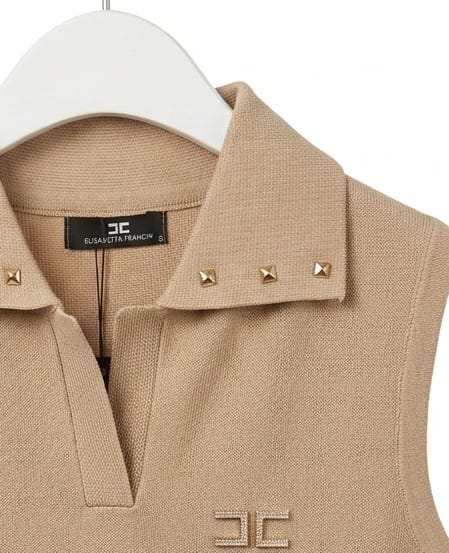 Elisabetta Dress Beige sleeveless - Image 4
