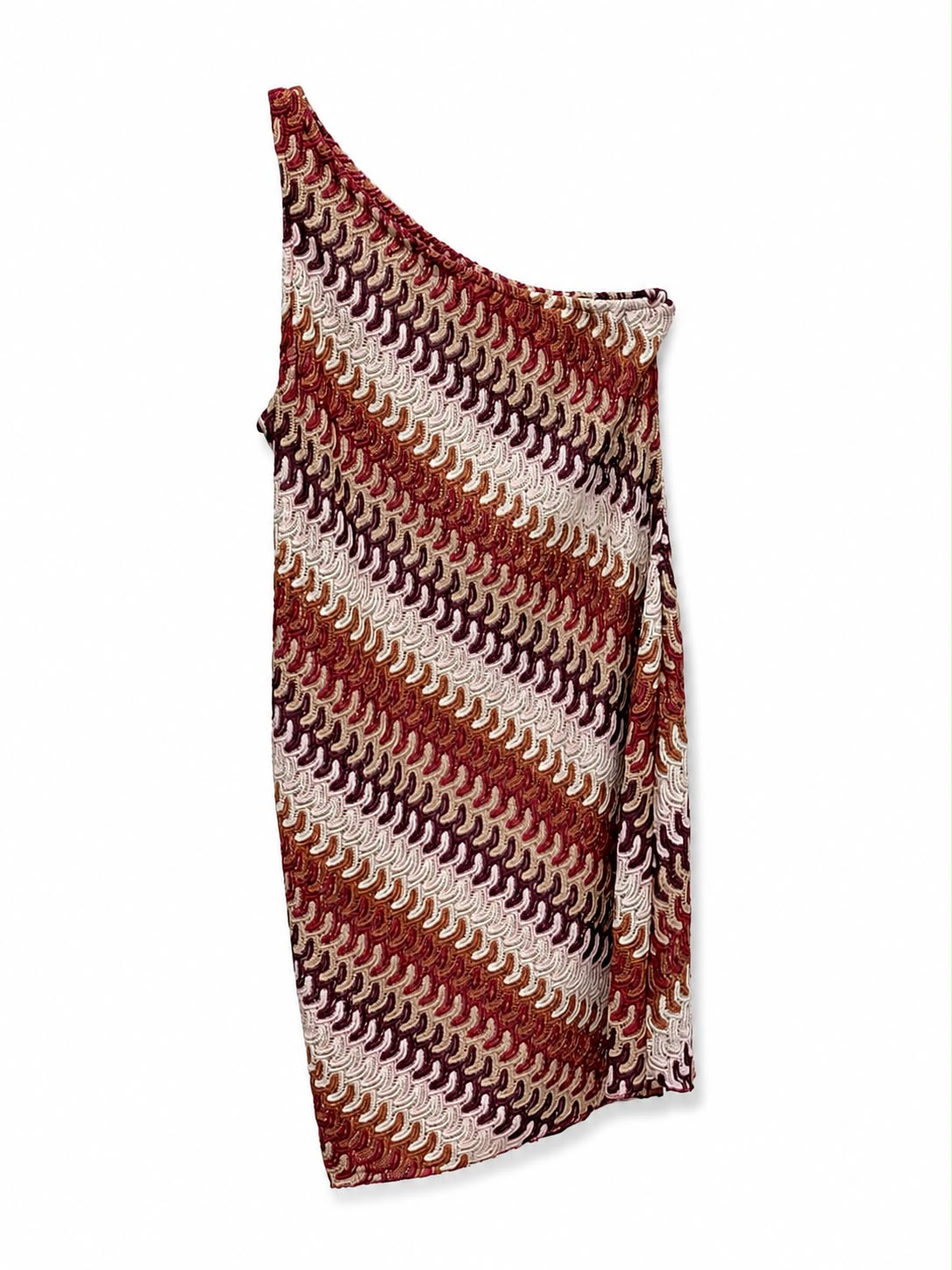 Dress 1shoulder knit brown color - Image 1