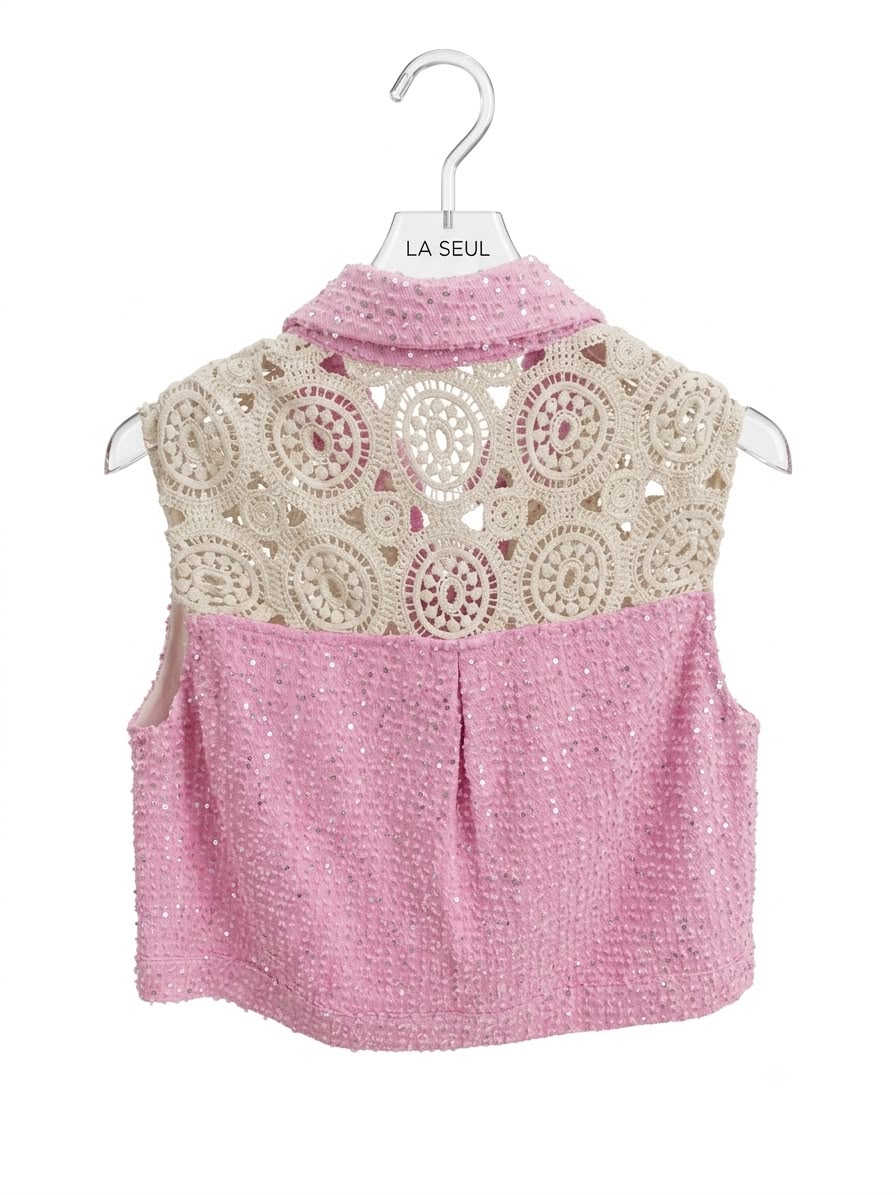 set top show pink & off white - Image 3