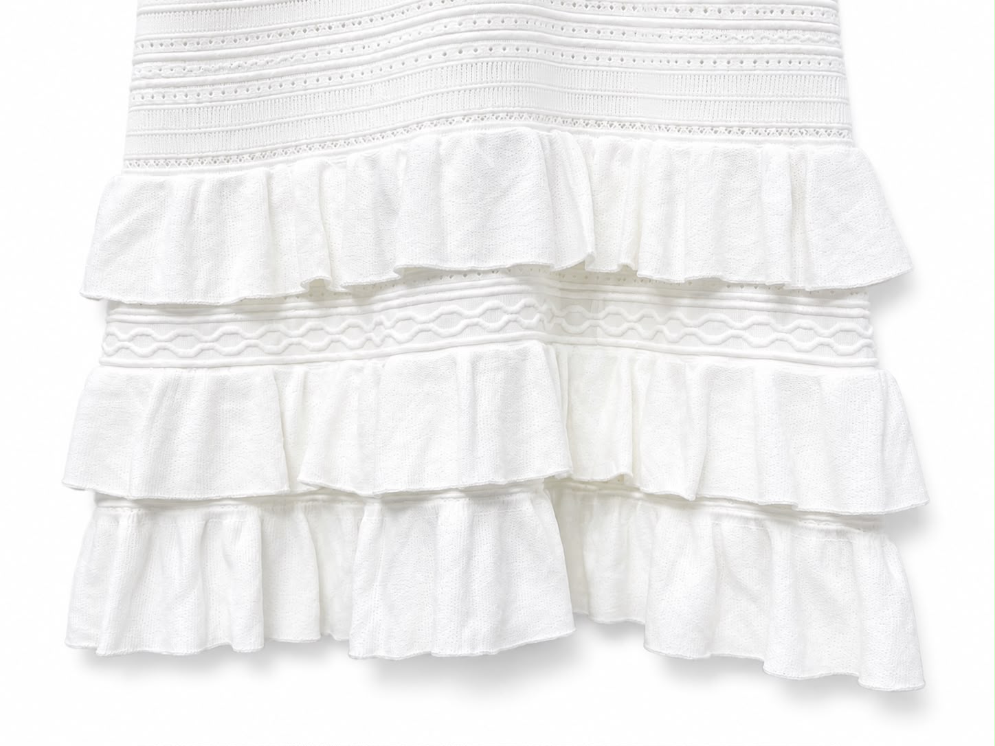 Dress white knit w/ruffle - Image 3
