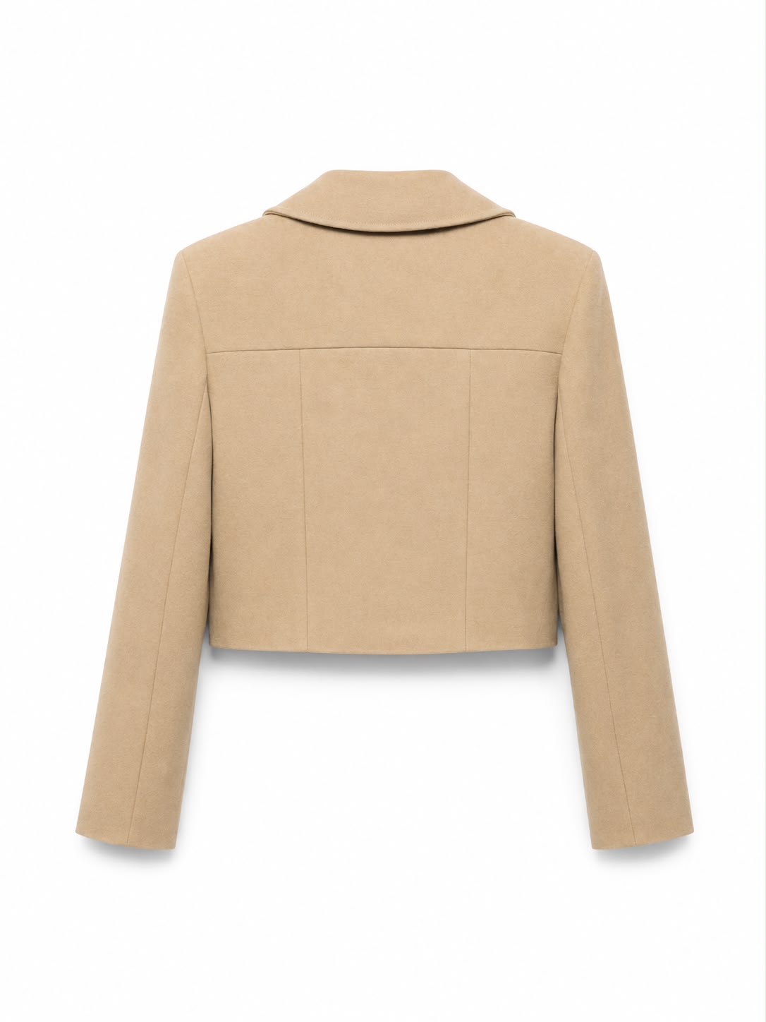 Balmain cropped tailored jacket Beige with silver buttons - Image 3