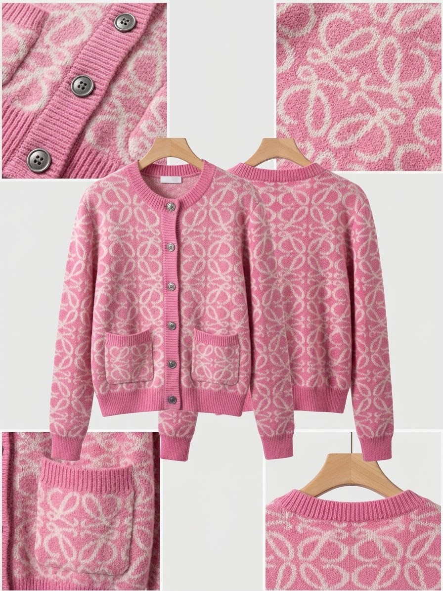 LOEWE Signature Pink Cardigan - Image 1