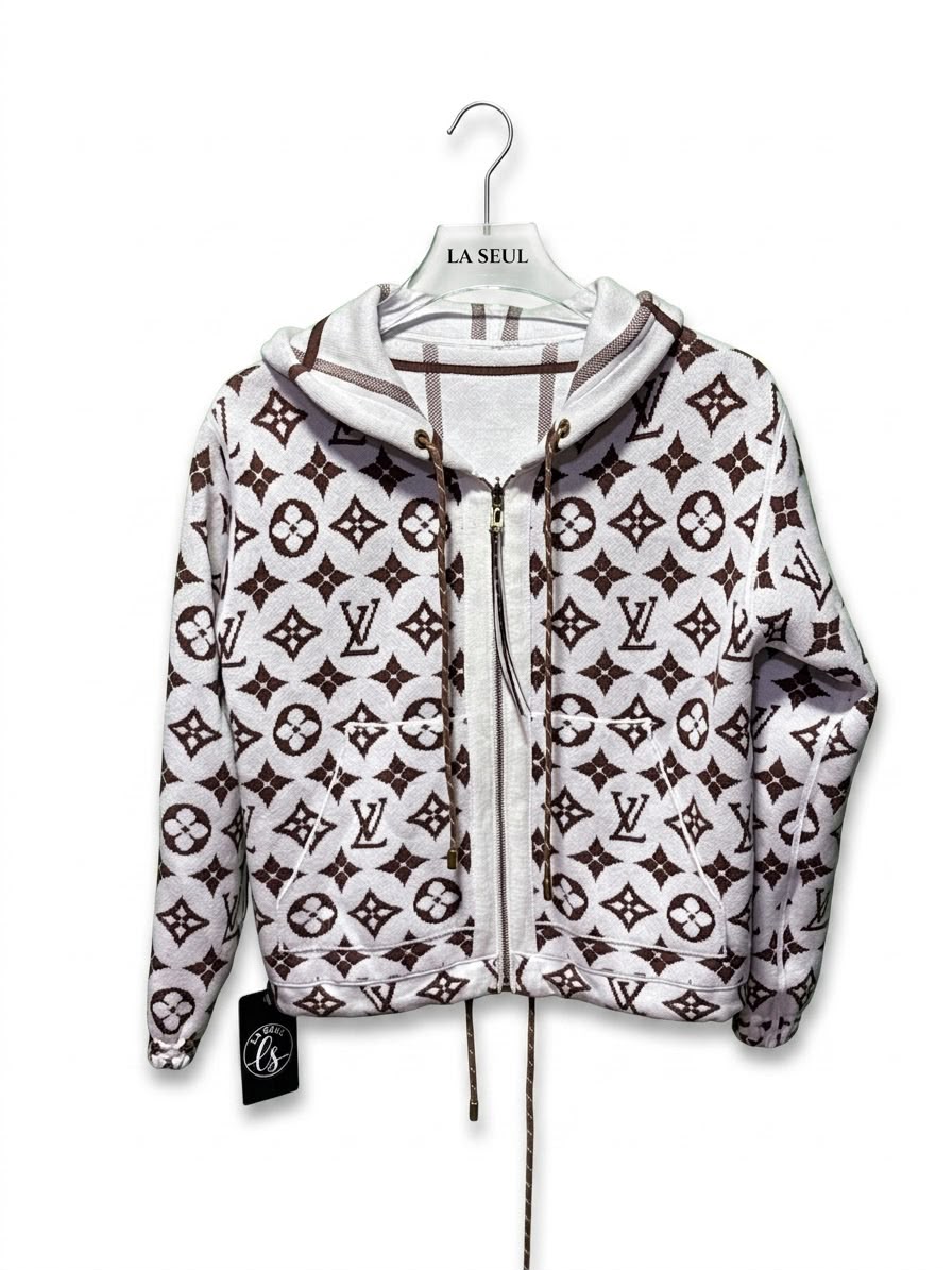 LV reversible jacket Brown and white full cover - Image 1