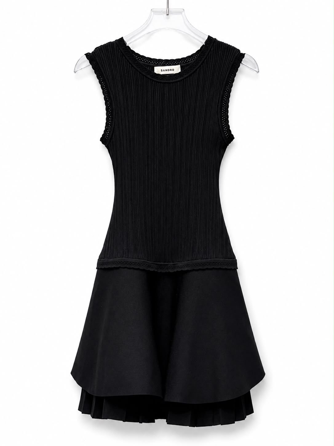 Dress knit sleeveless black - Image 1