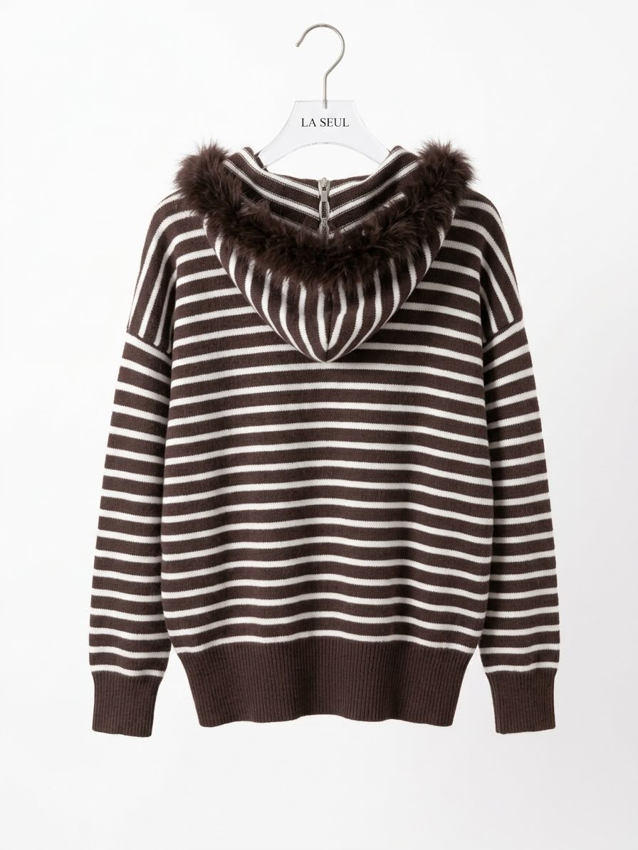 Miu Miu hoodie Brown with fur trim - Image 1