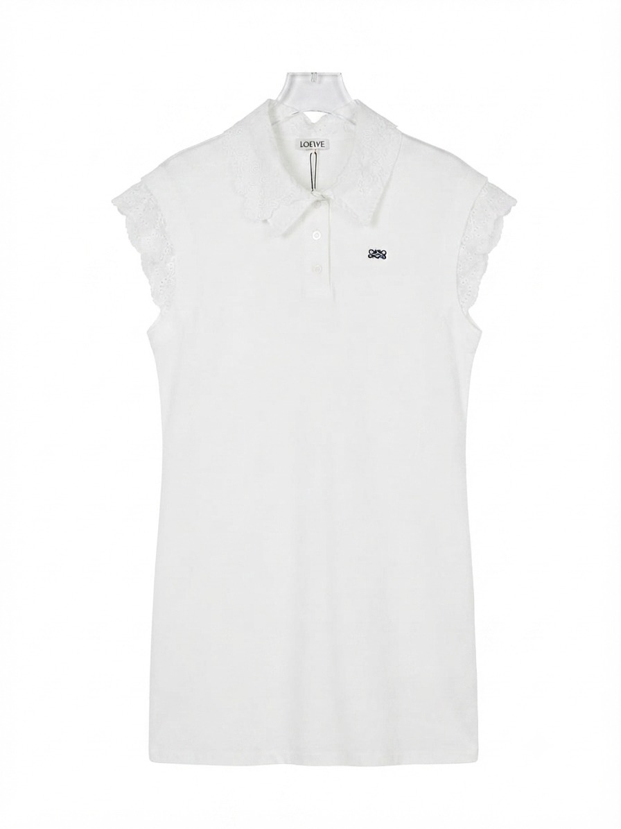 Mini dress cap sleeve polo white - Image 2