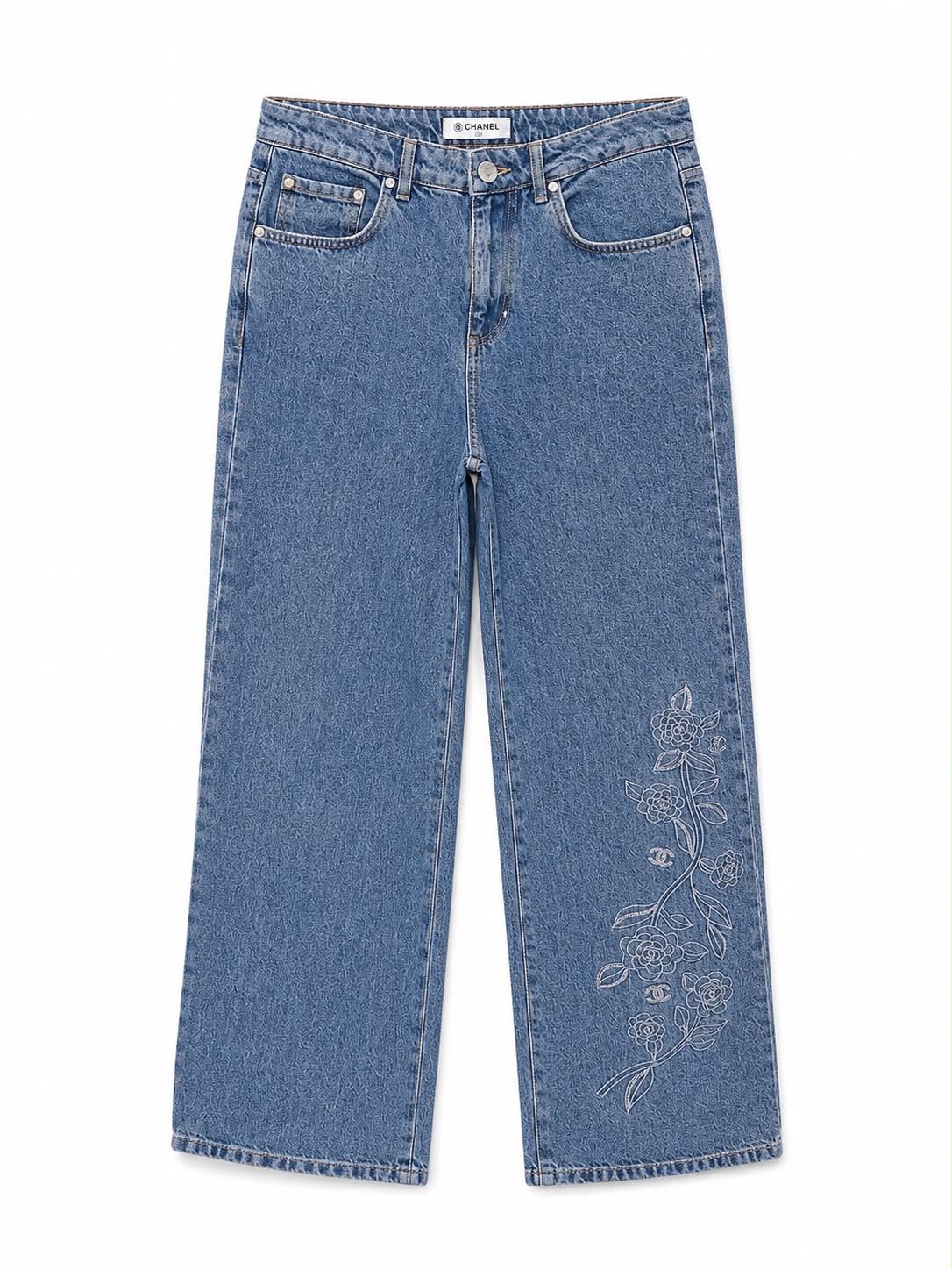 Jeans blue flowers - Image 3