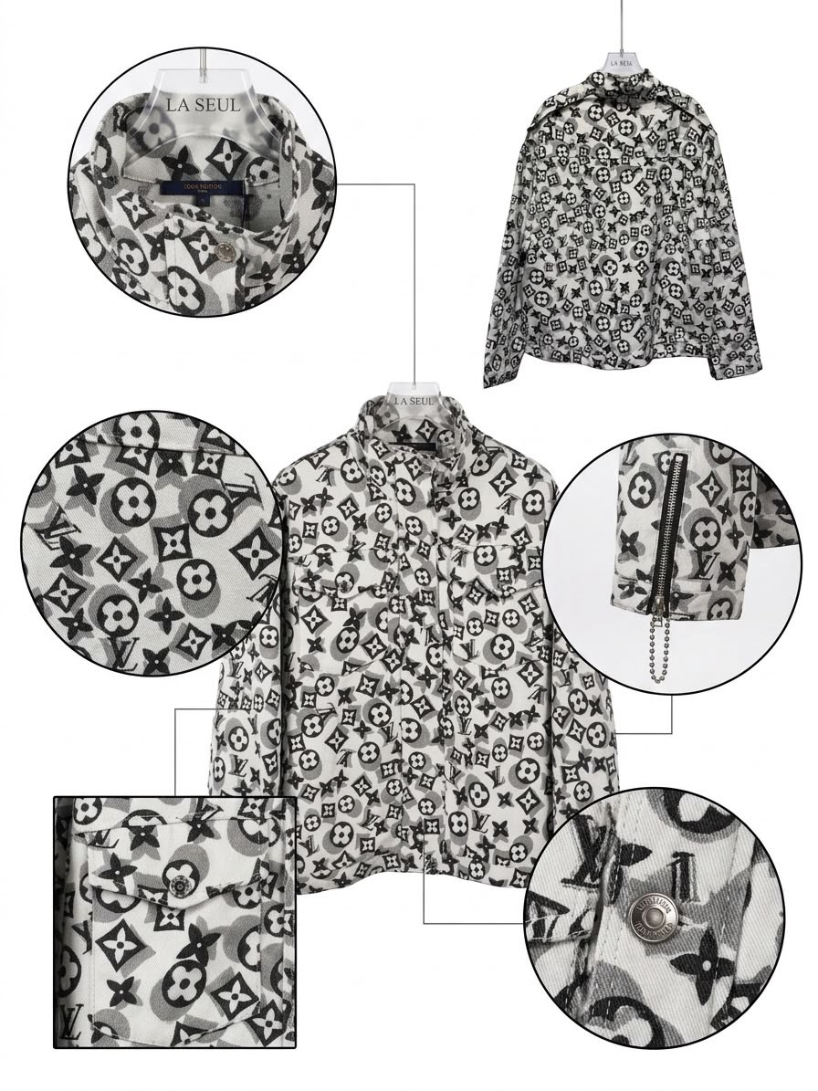 Louis Vuitton jacket Black and white with all-over print - Image 2
