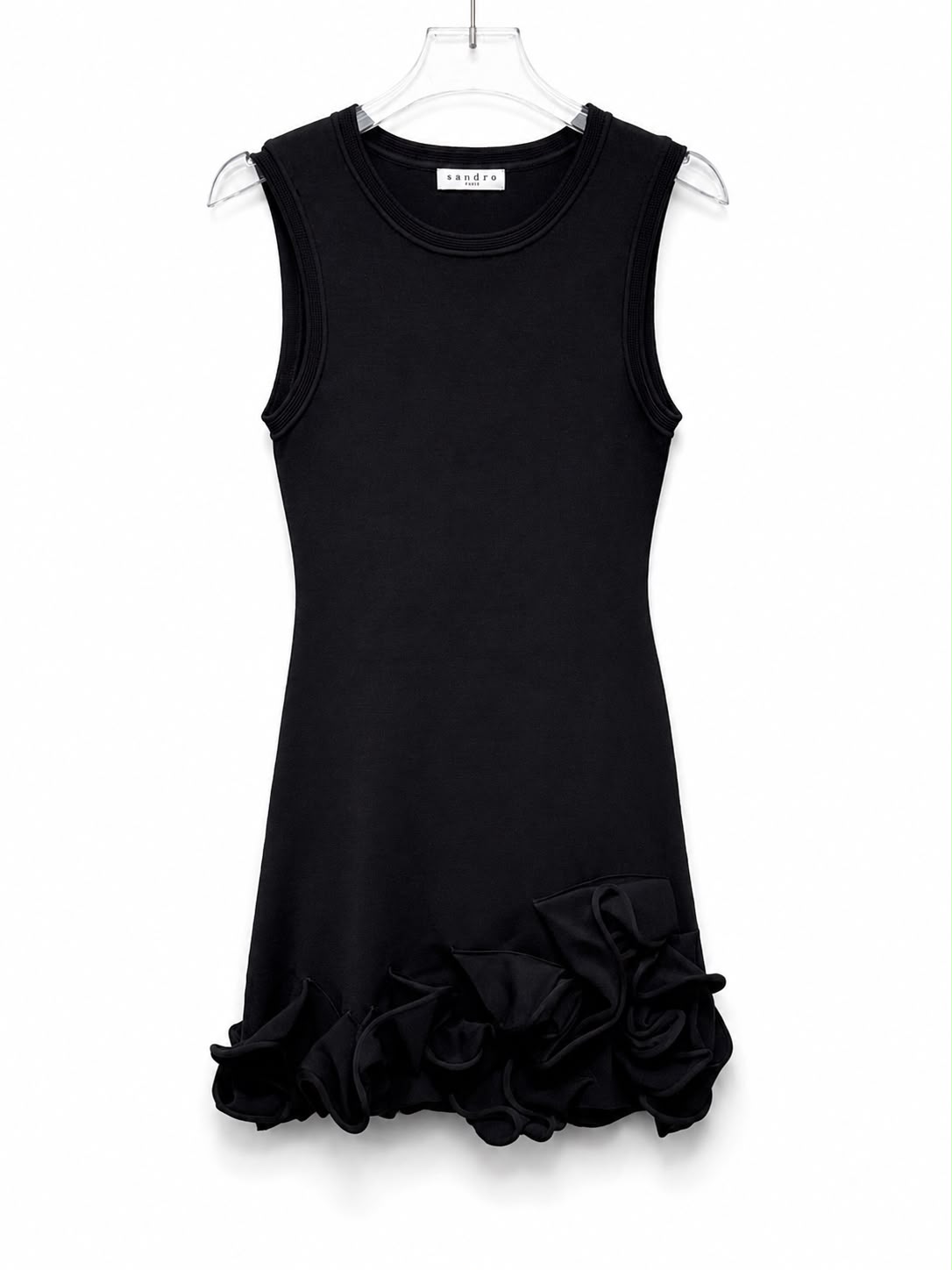 Short dress knit floral black - Image 2