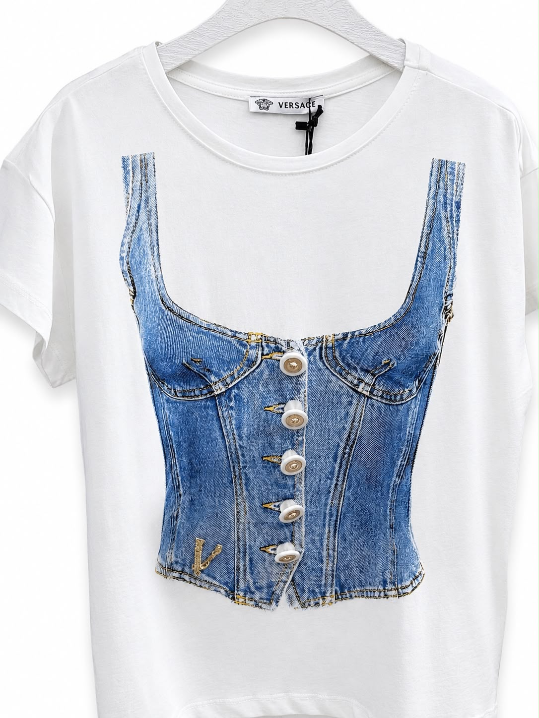 T-shirt white & jeans versace - Image 2