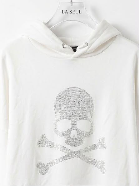 Mastermind hoodie White with crystal skull and crossbones logo - Image 3
