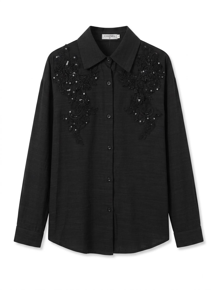 Suit Chanel black linen - Image 1