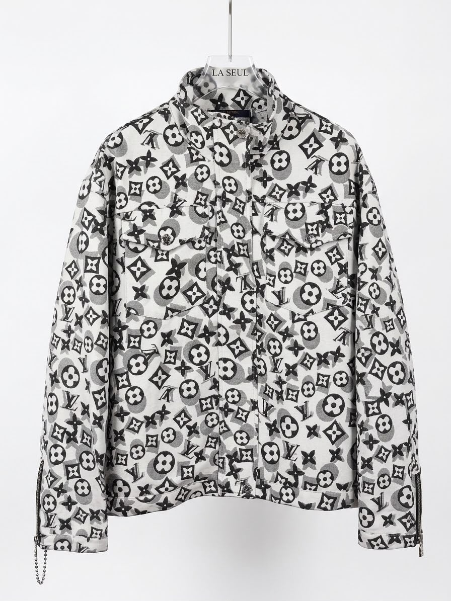 Louis Vuitton jacket Black and white with all-over print - Image 3