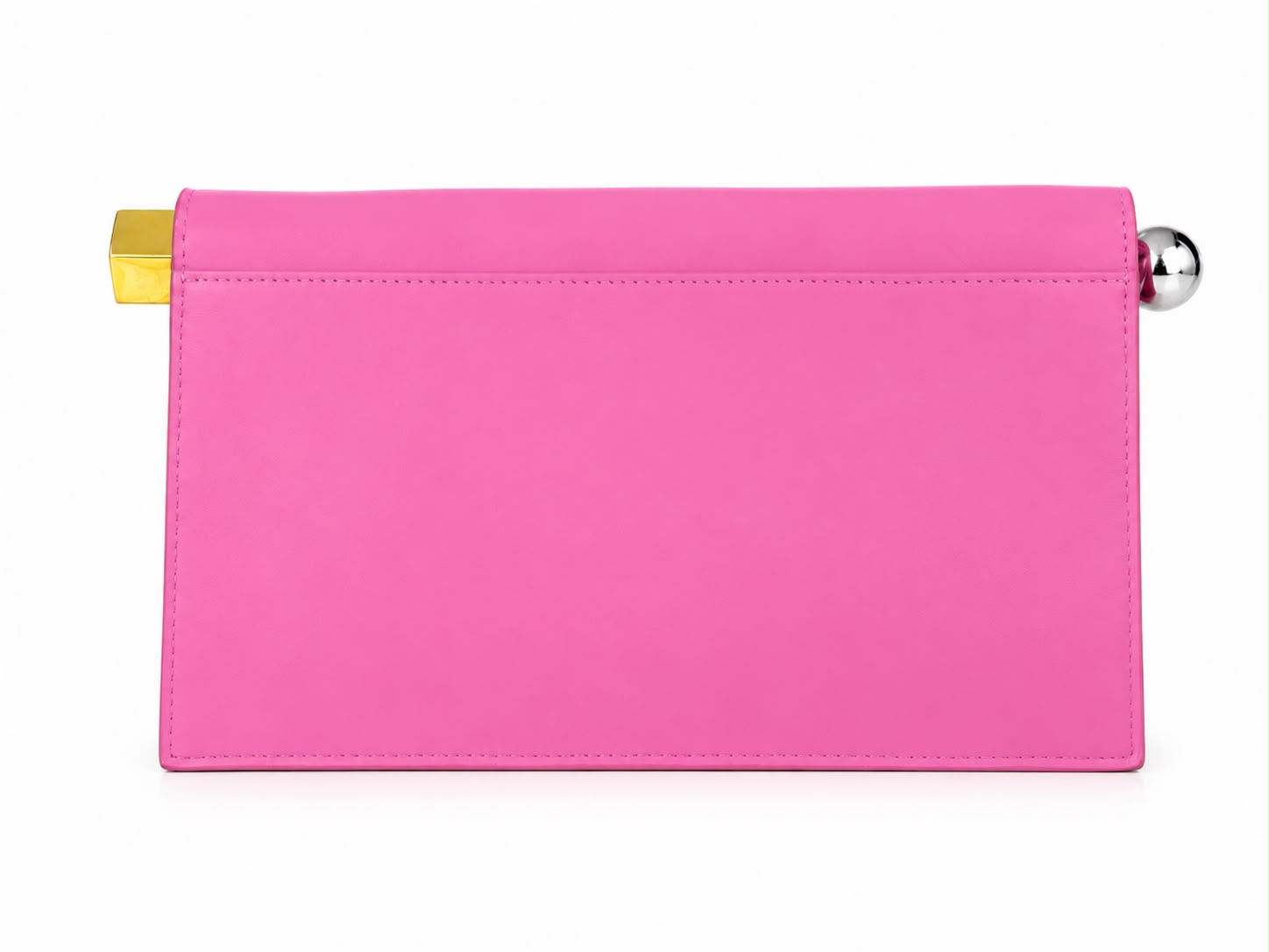 Bag pink leather roll - Image 4