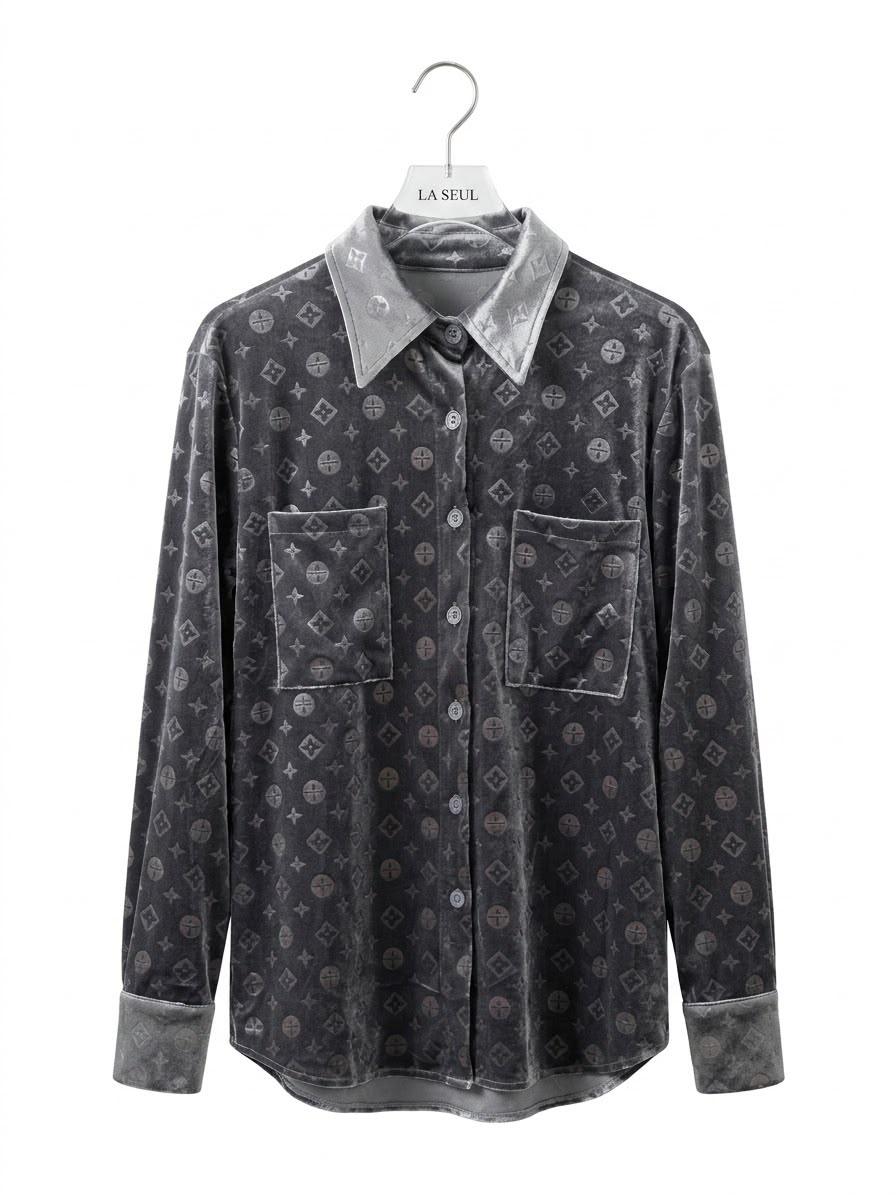 LV shirt Grey full cover
