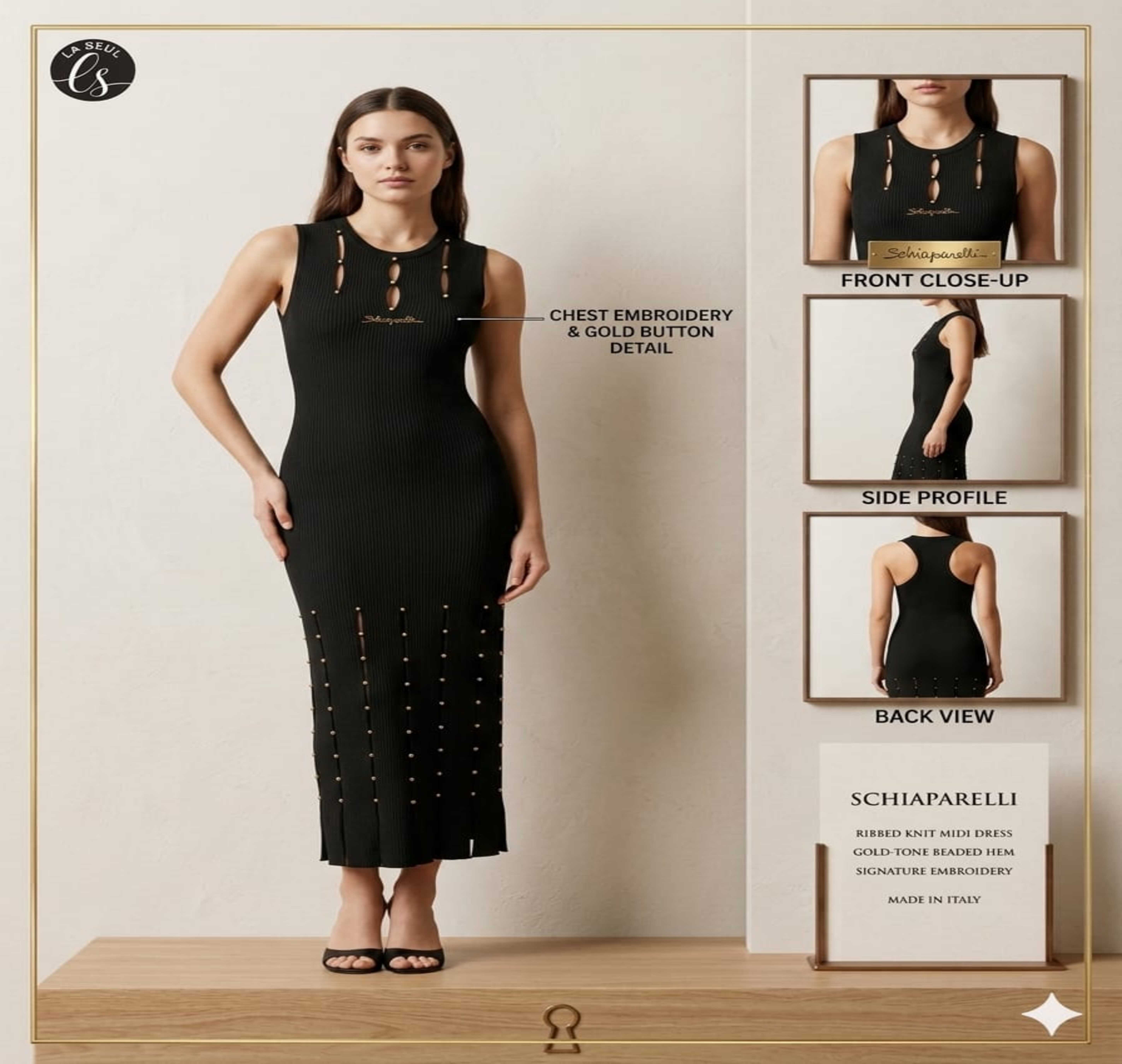 DRESS SHIPARELLI BLACK SHOLDER