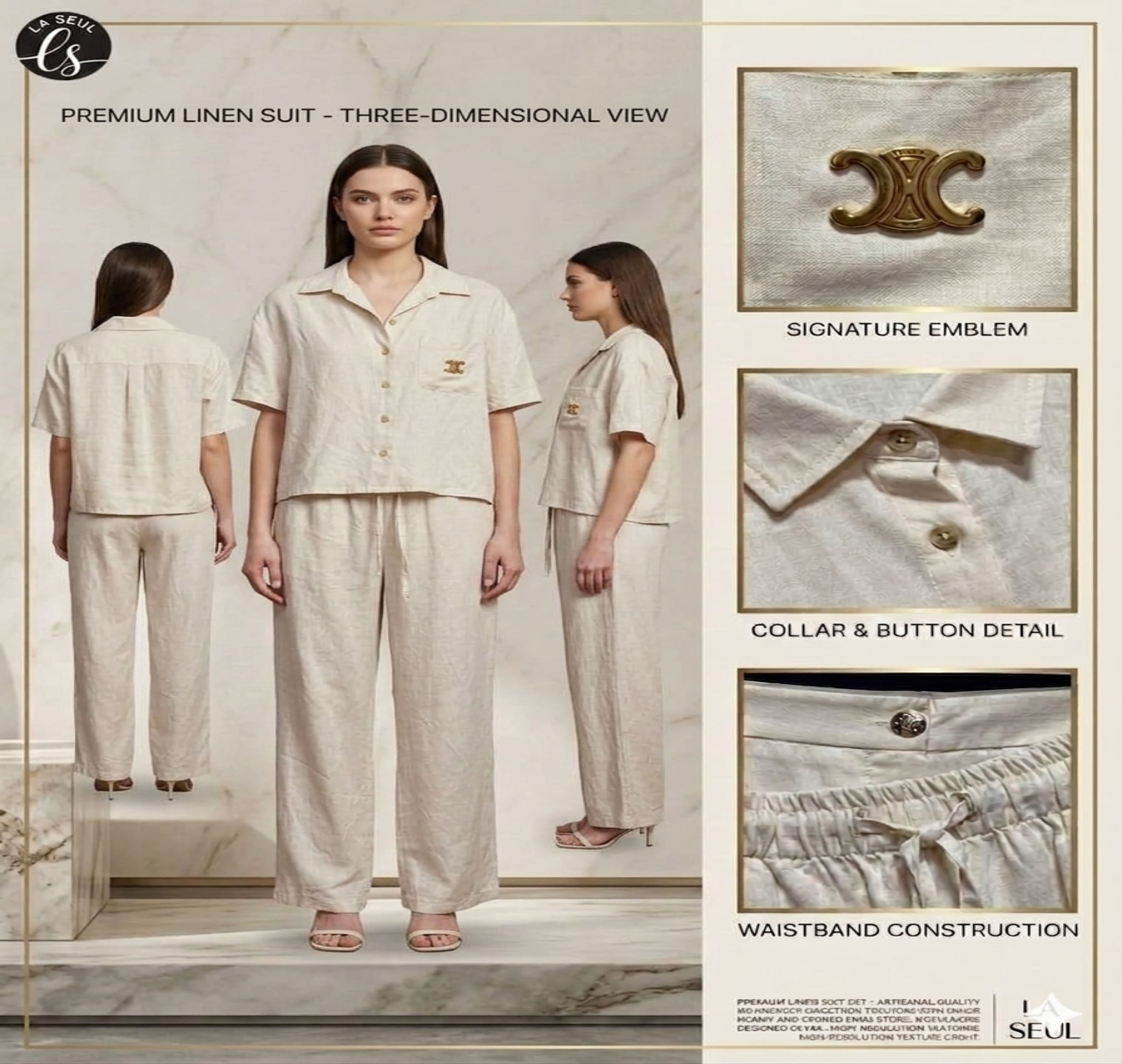 SUIT LINEN CELINE BIEGE