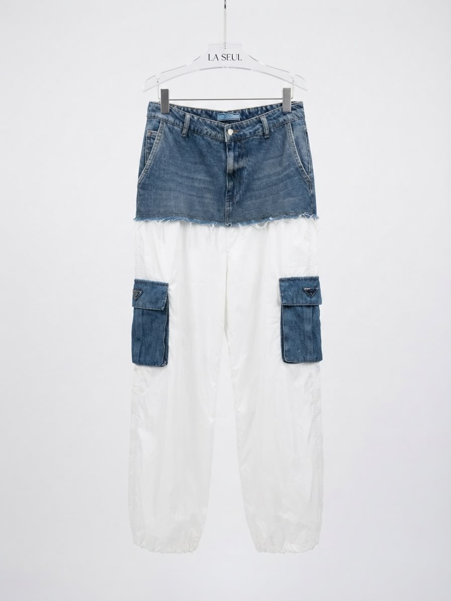 Denim two tone white&cargo