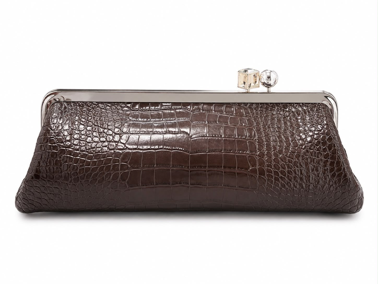 Clutch bag crocodile brown JACQUEMUS