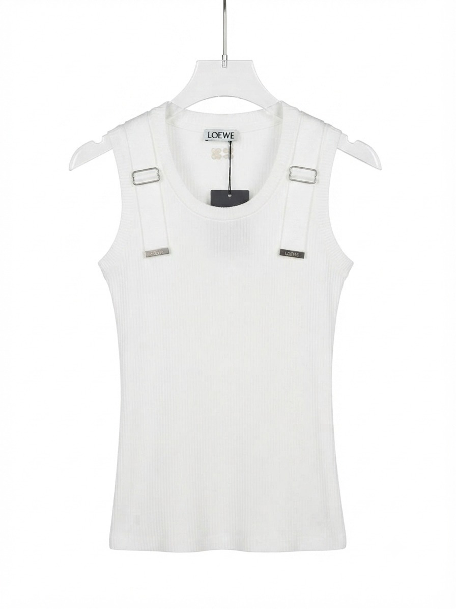 Tank top white shoulder strap