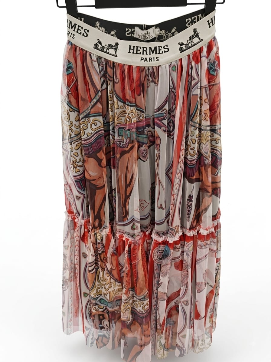 Skirt chiffon printed