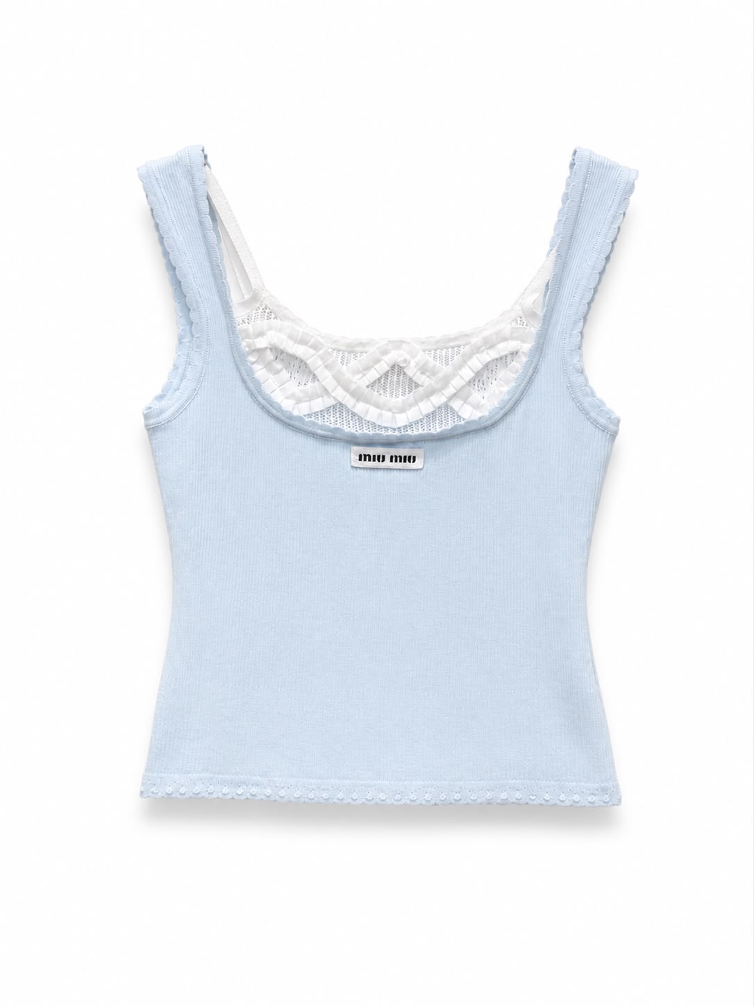Tank tob babyblue& white miu miu