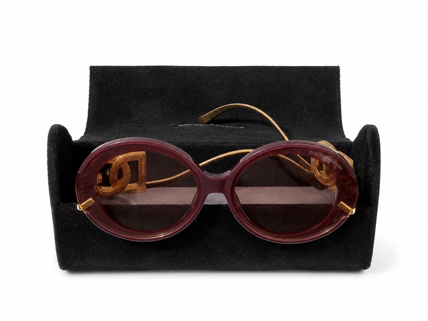 Sunglass round burgundy