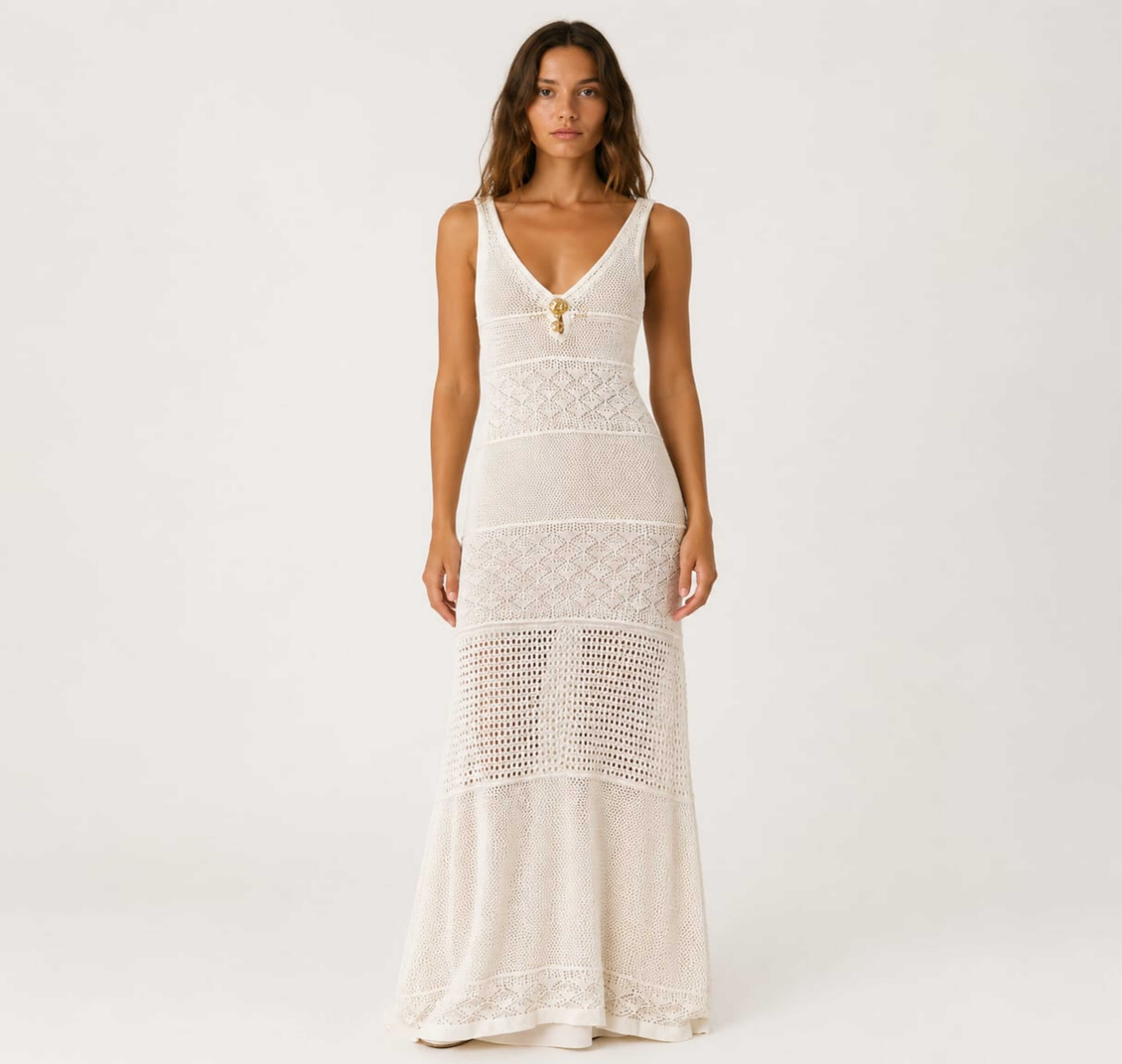 Chanel-Dress Treko Transparent White